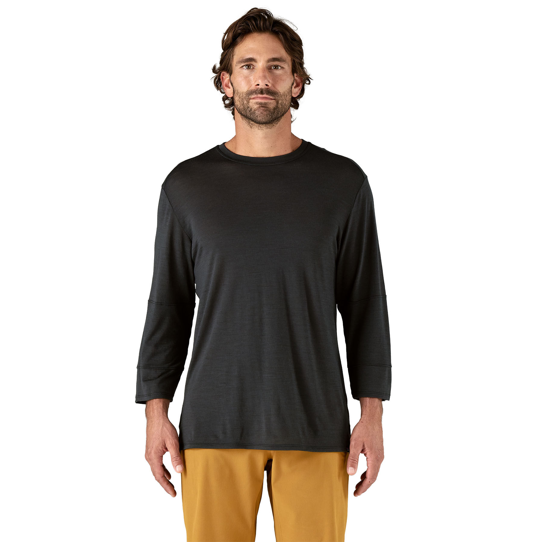 Patagonia-Merino-3-4-sleeved-Bike-Jersey---Men-s-Black