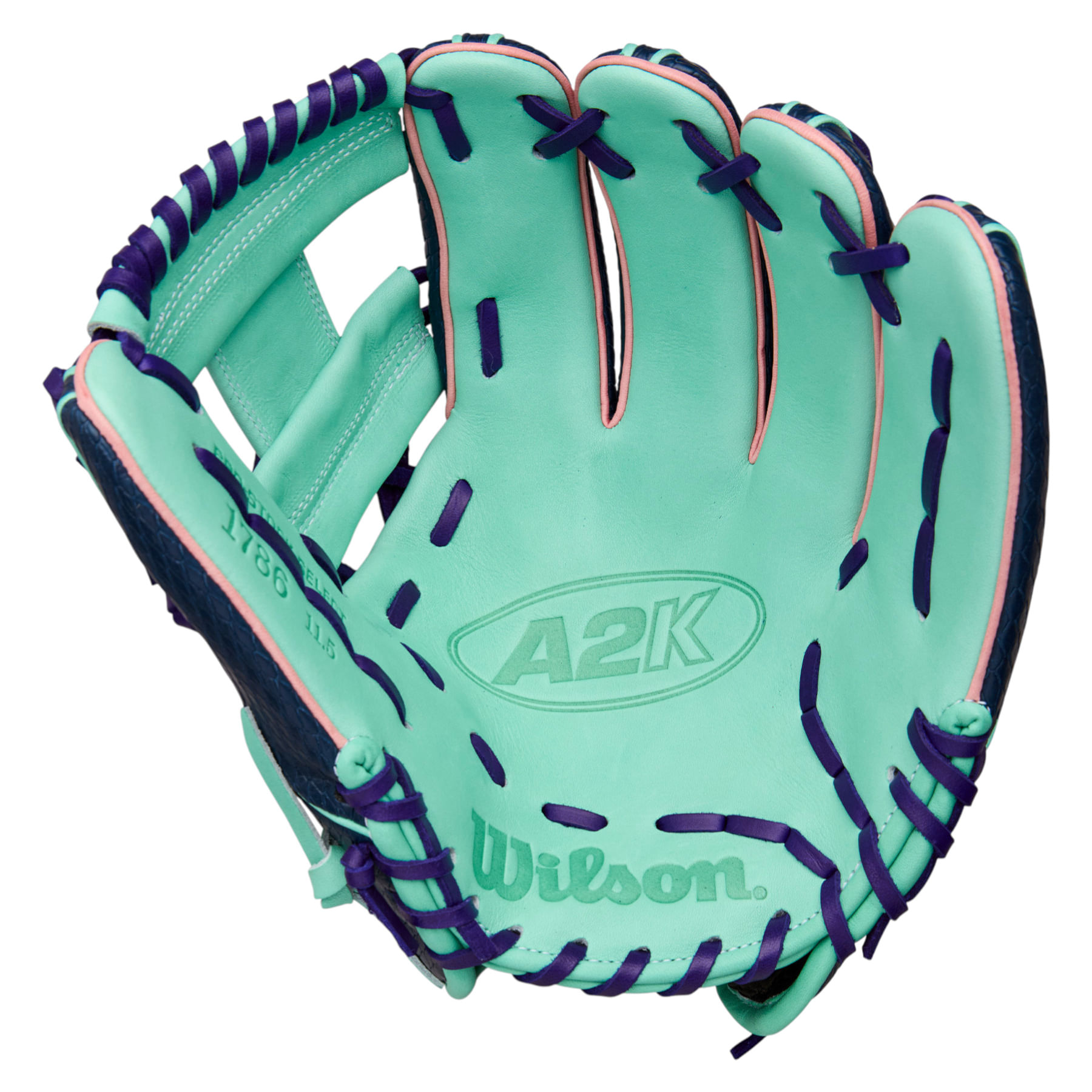 WILSON-GLOVE-A2K-FALL-2025-1786-Seafoam---Navy---Pink---Purple