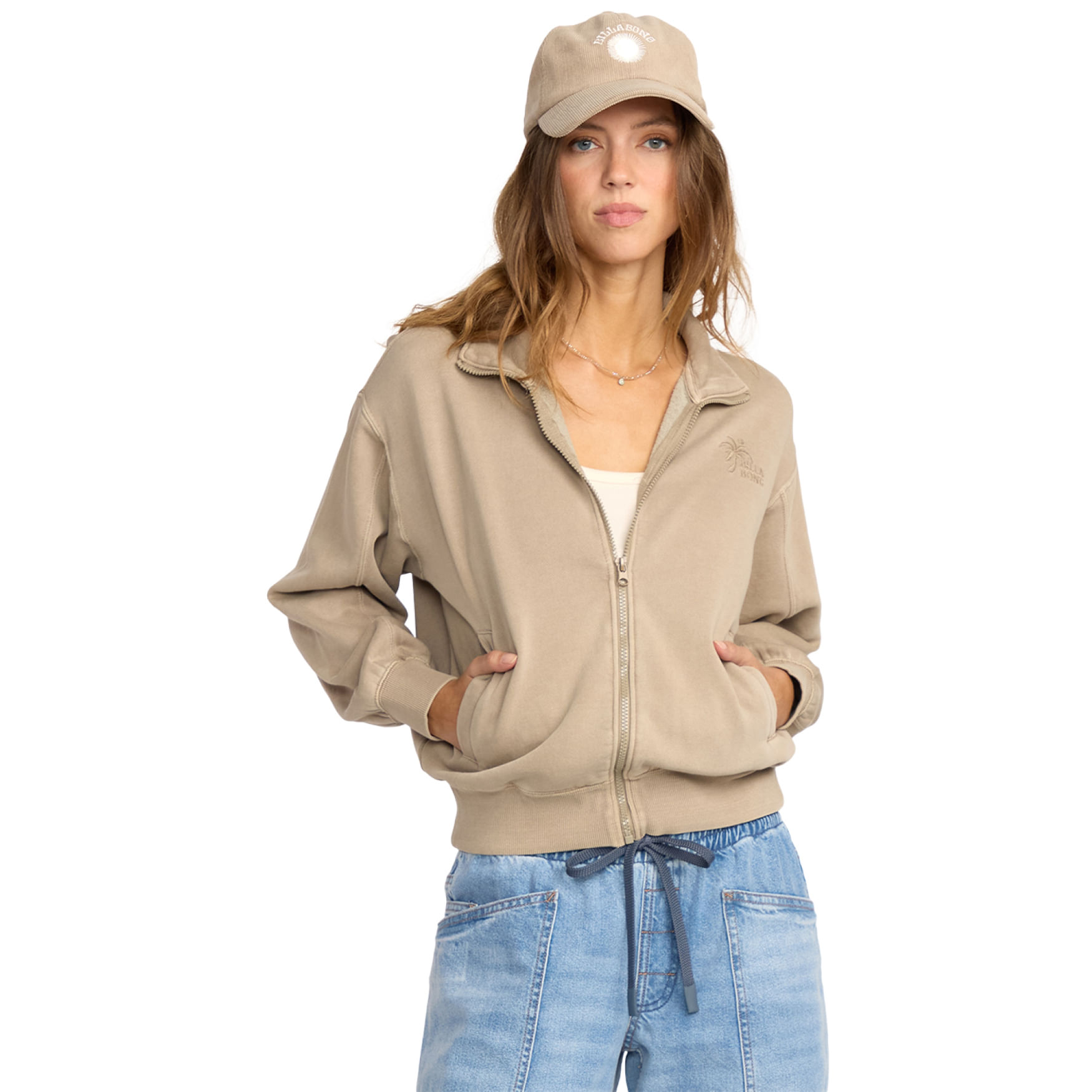 BILLABONG フード付きジャケット ベージュ Billabong Sun Lit Full Zip Fleece Jacket - Women's - Als.com