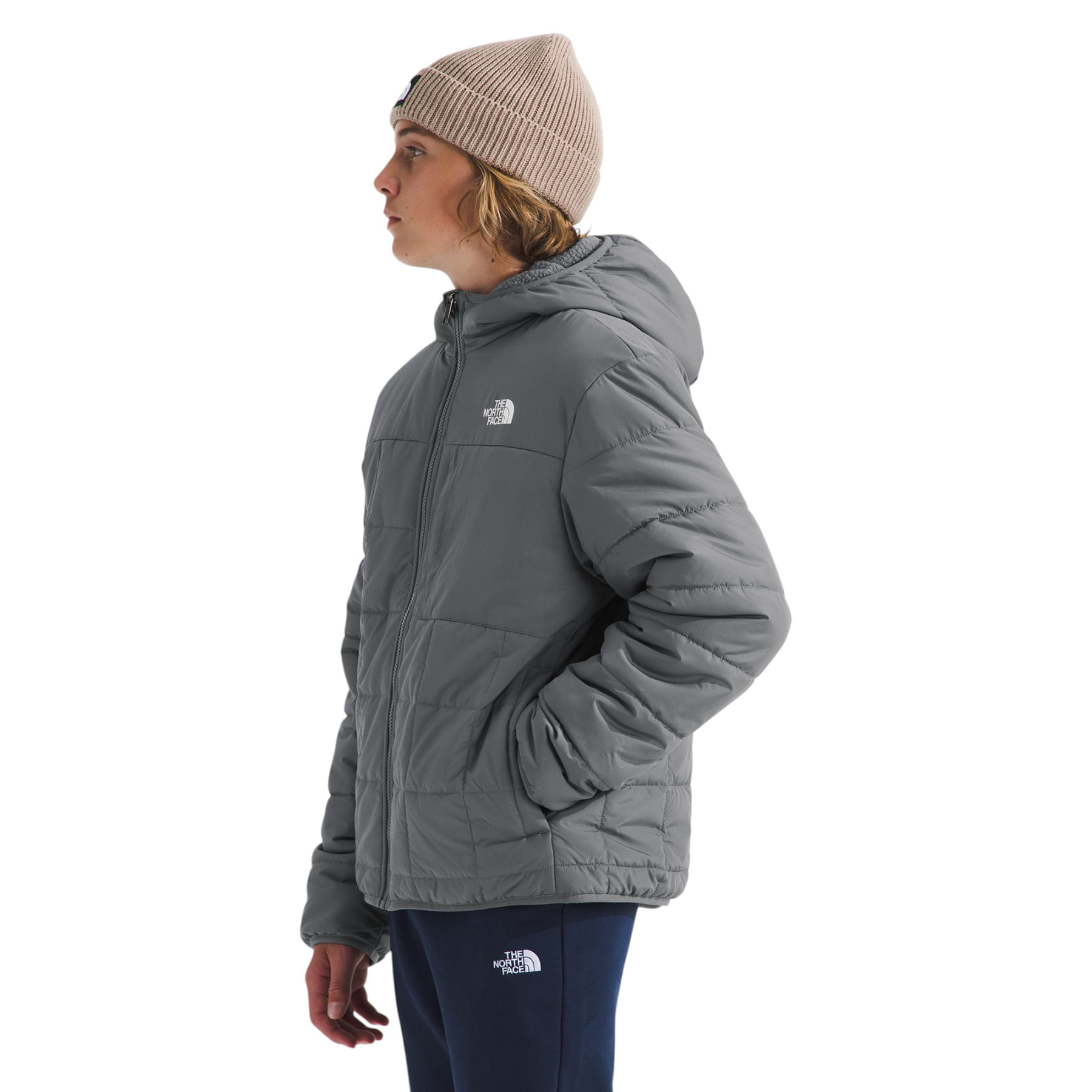 The-North-Face-Reversible-Shasta-Full-Zip-Hooded-Jacket---Boys--Smoked-Pearl