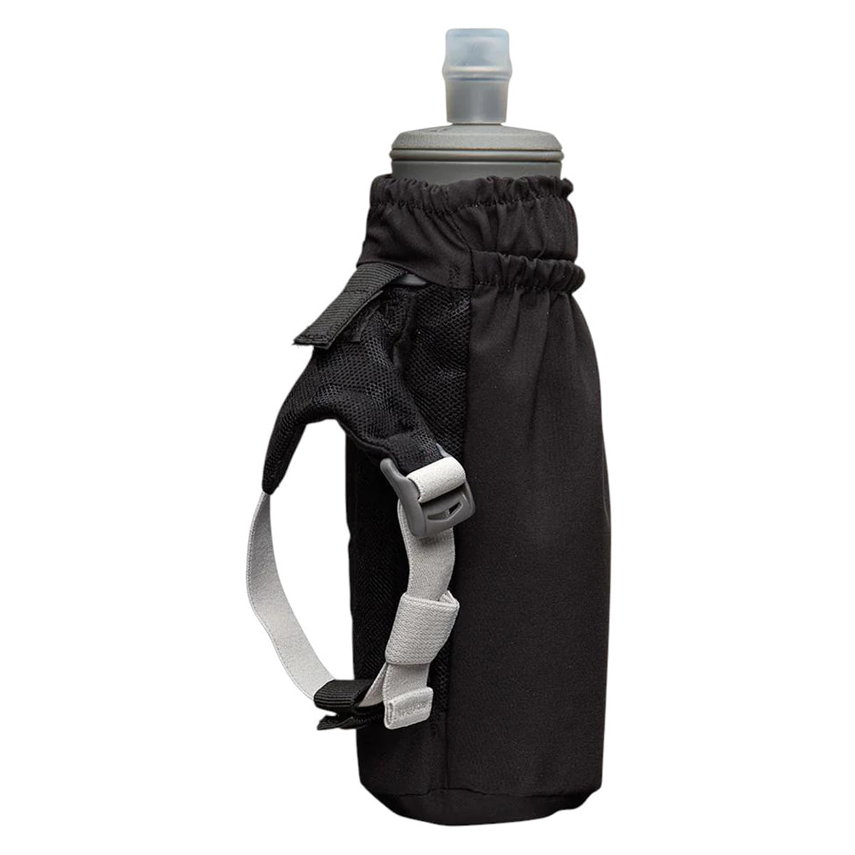 Nathan-Pinnacle-Soft-Flask-Handheld---14oz-Black---Reflective-Silver