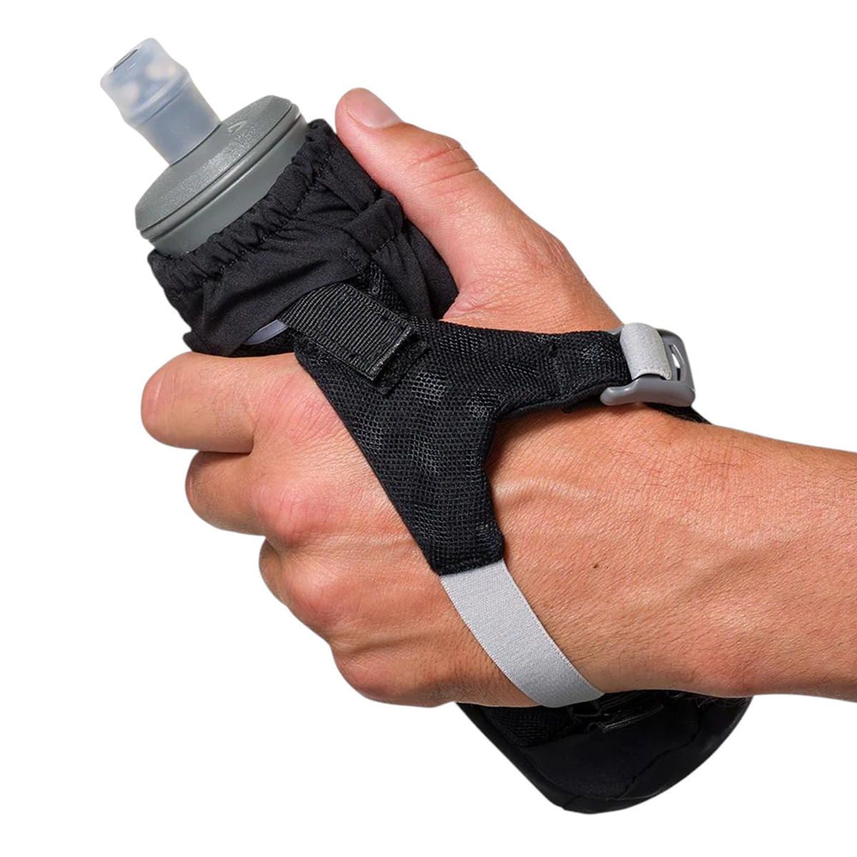 Nathan-Pinnacle-Soft-Flask-Handheld---14oz-Black---Reflective-Silver