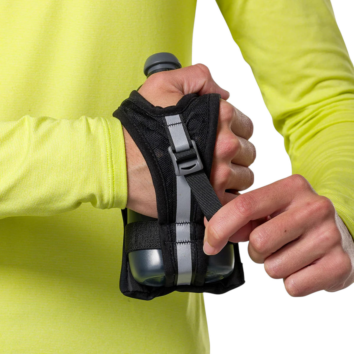 Nathan-SpeedDraw-2-Flask---12oz-Black---Reflective-Silver