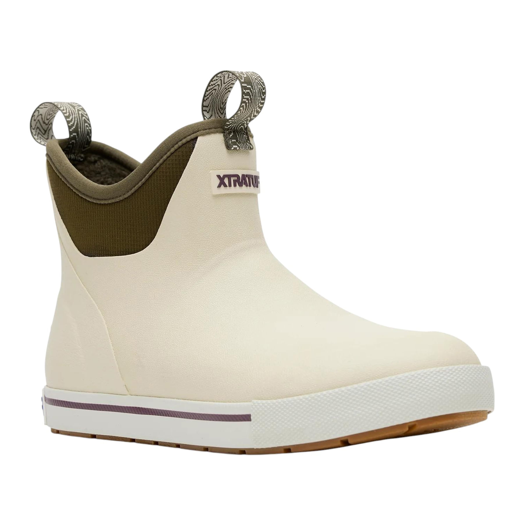 XTRATUF-Camp-Fleece-Lined-6-in-Ankle-Deck-Boot---Women-s-Bone-White---Dark-Olive