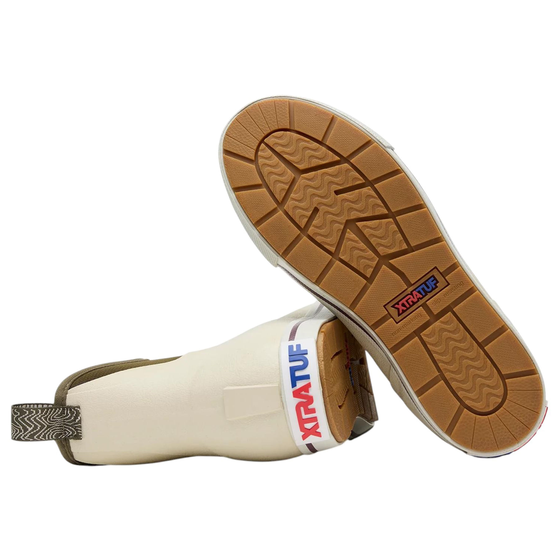 XTRATUF-Camp-Fleece-Lined-6-in-Ankle-Deck-Boot---Women-s-Bone-White---Dark-Olive