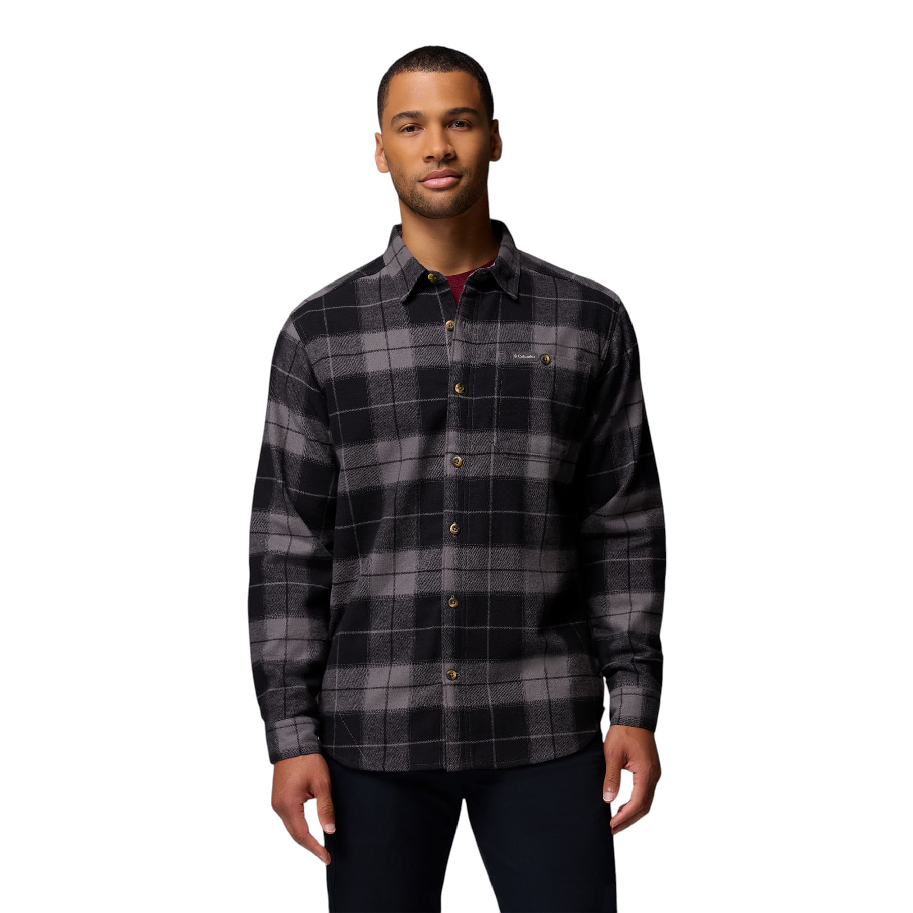 Columbia-Pitchstone-Heavyweight-Flannel-II-Long-Sleeve-Shirt---Men-s-City-Grey-Macro-Buffalo-Tartan