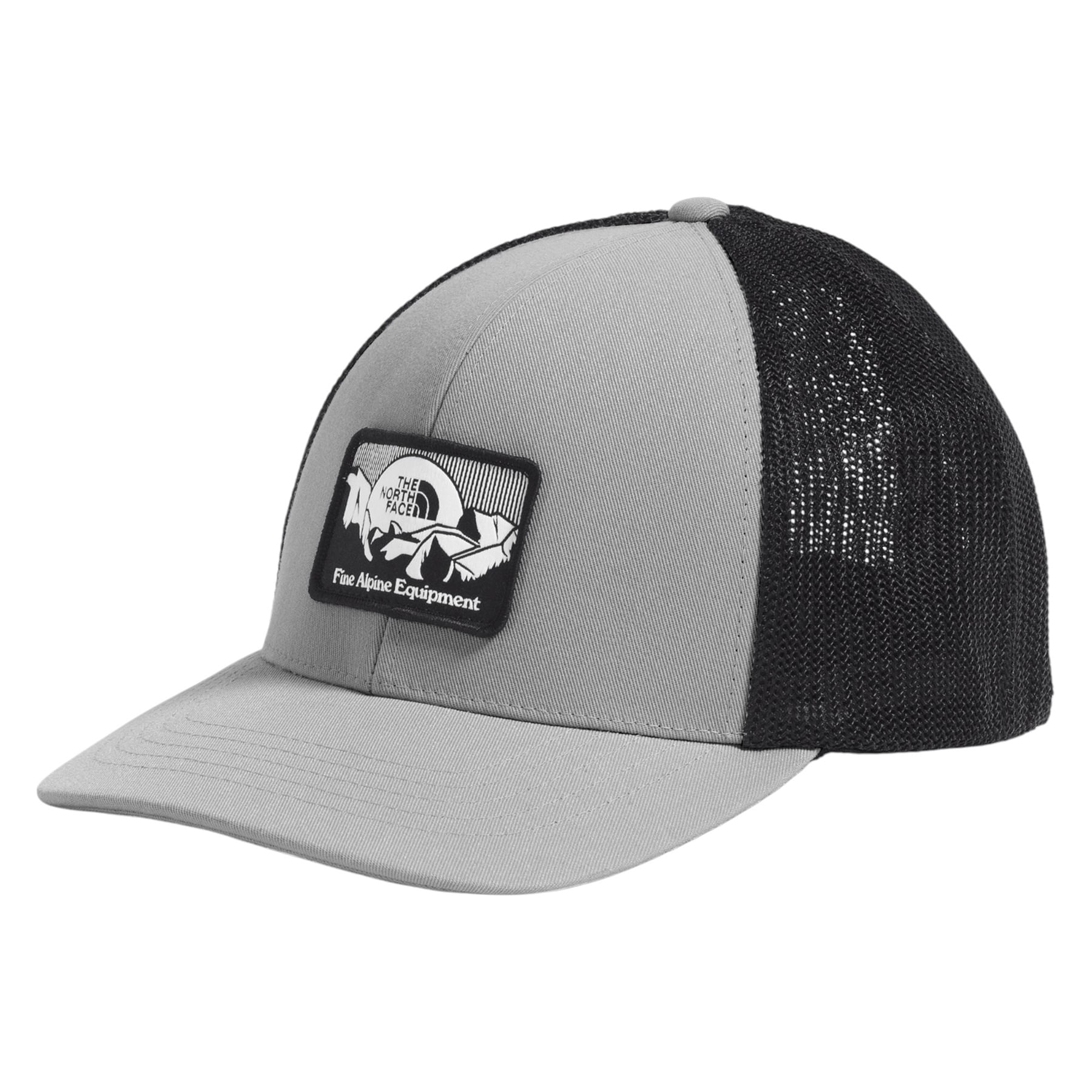 The-North-Face-Fitted-Treckee-Trucker---Men-s-TNF-Medium-Grey-Heather---Mountainscape-Patch