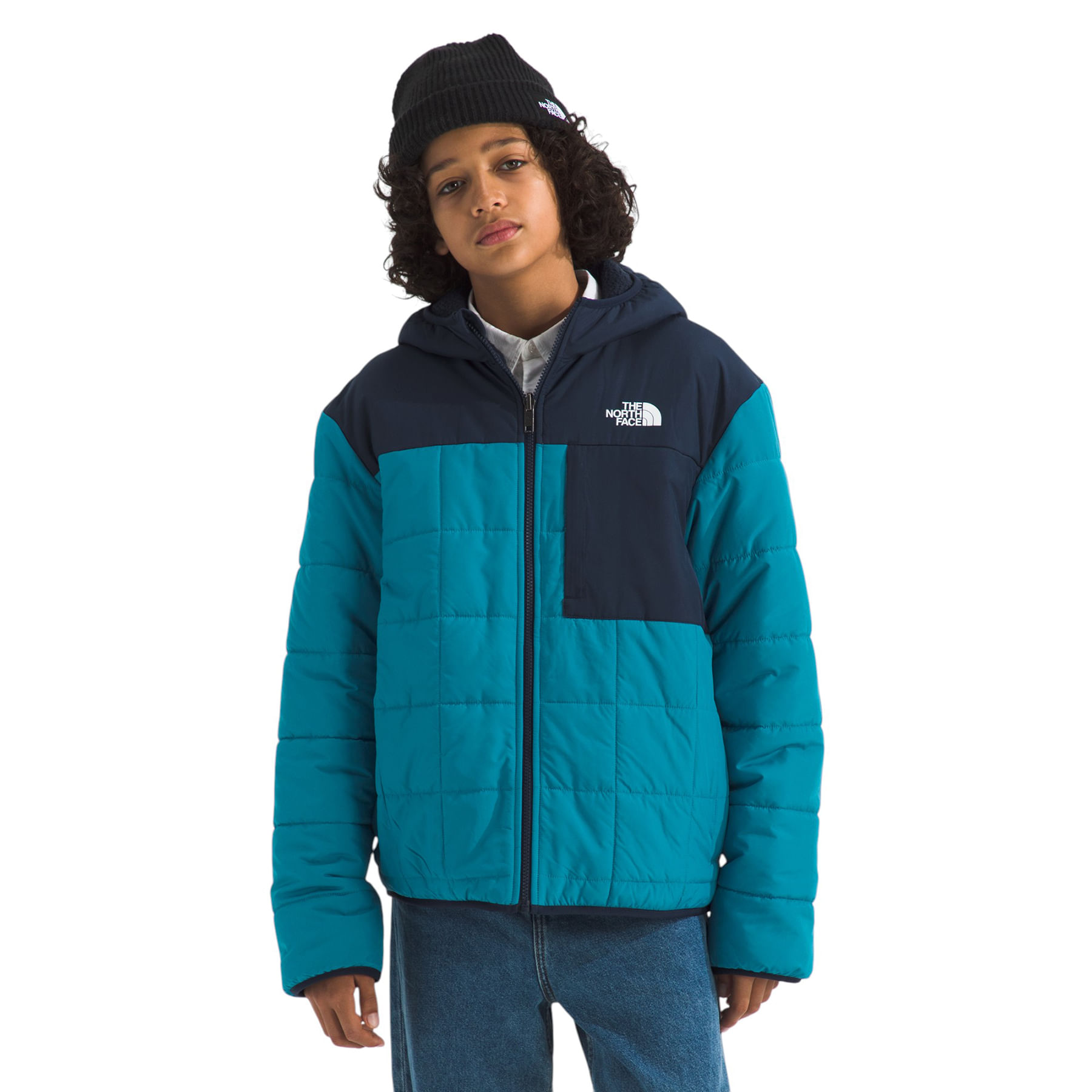 The-North-Face-Reversible-Shasta-Full-Zip-Hooded-Jacket---Boys--Dusk-Blue---Summit-Navy