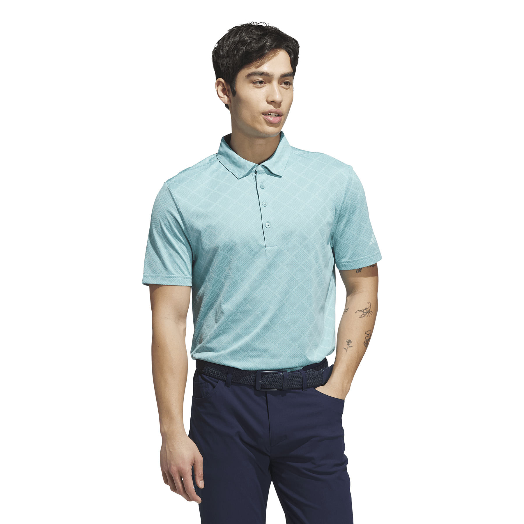 adidas-Ultimate365-Hounds-Jacquard-Polo-Shirt---Men-s-Mint-Ton---Flash-Aqua