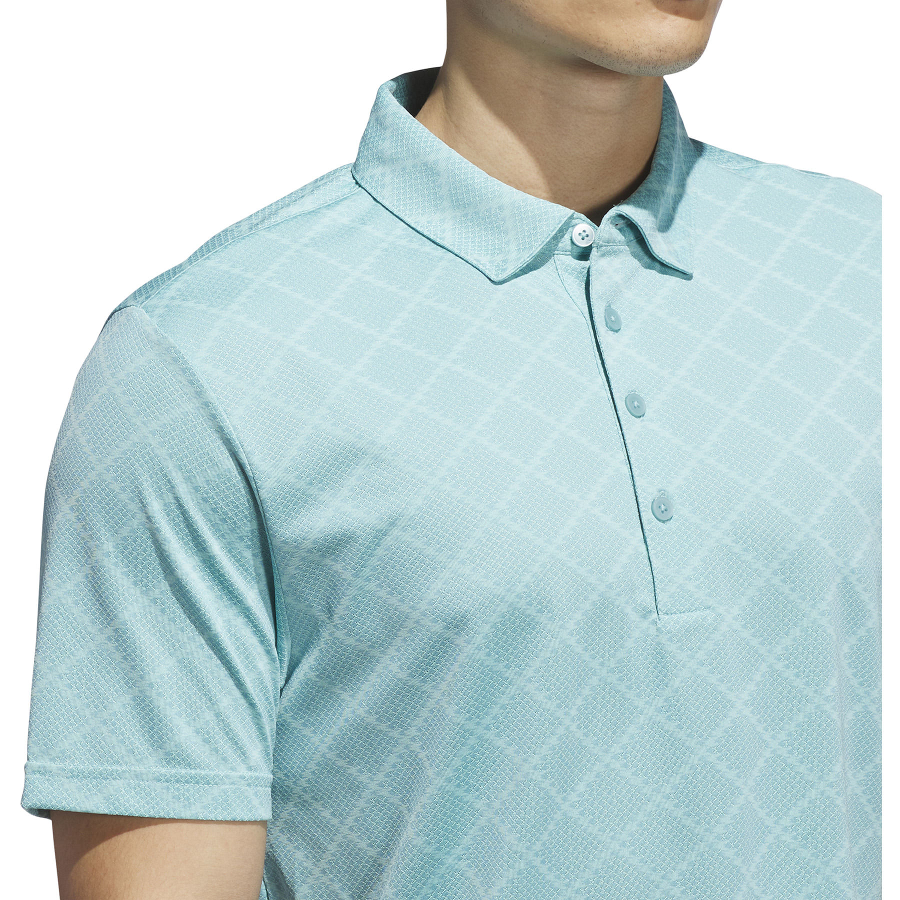 adidas-Ultimate365-Hounds-Jacquard-Polo-Shirt---Men-s-Mint-Ton---Flash-Aqua