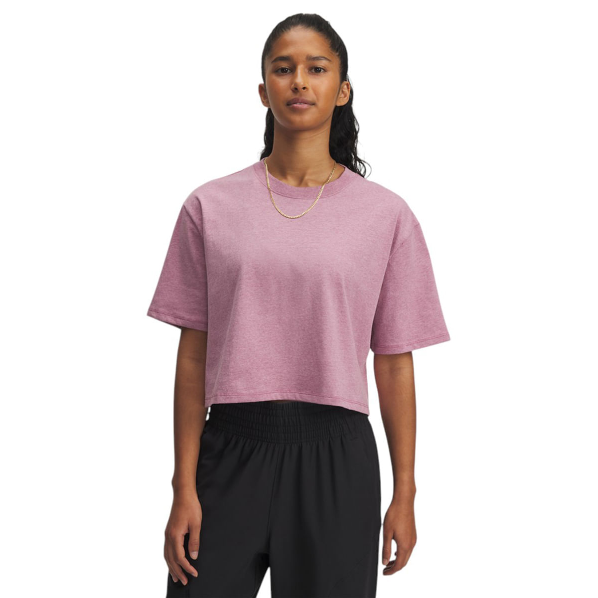 Under-Armour-UA-Rival-Short-Sleeve---Women-s-Fuchsia-Dusk-Light-Heather---Black---White