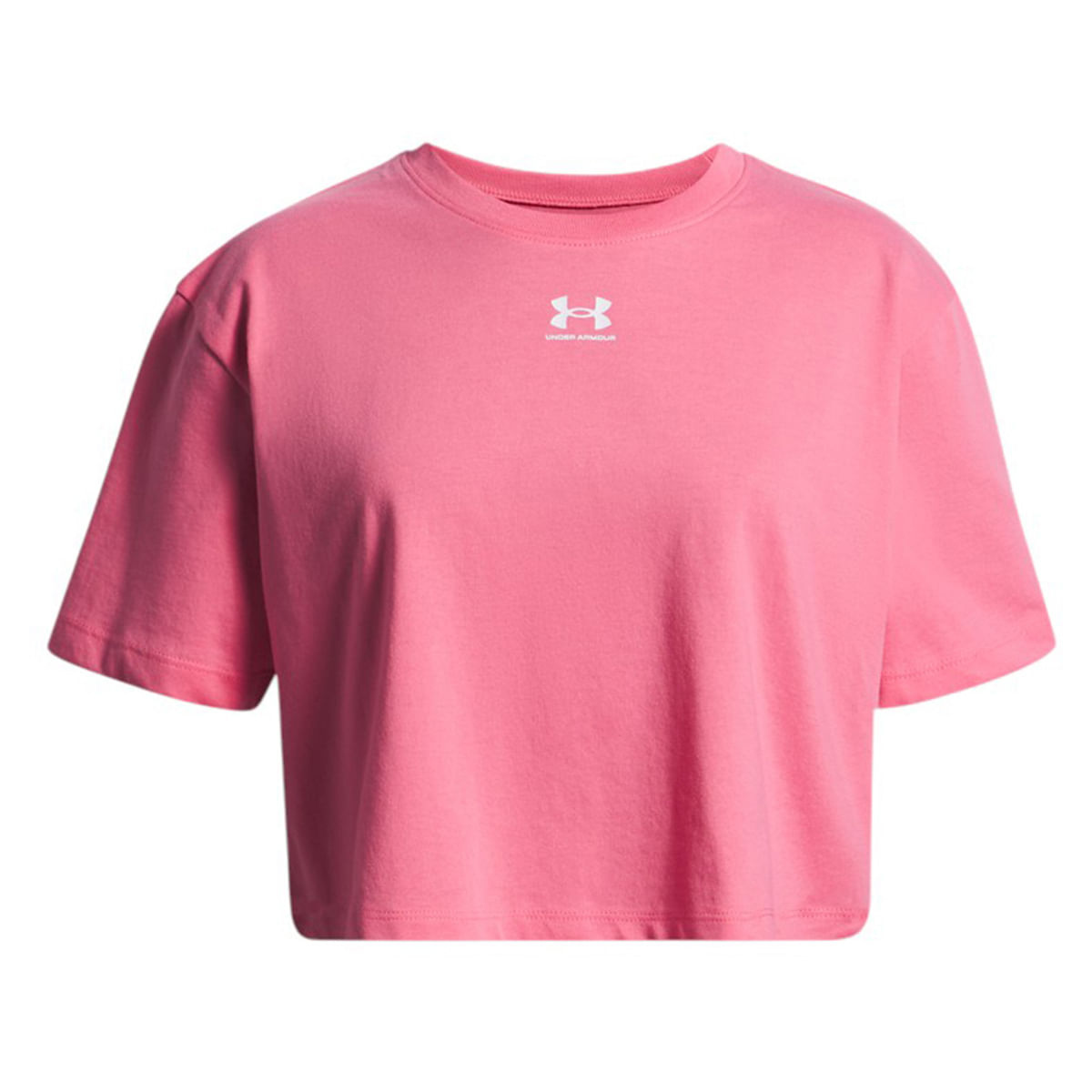 Under-Armour-Rival-Short-Sleeve-Girls--Super-Pink---White