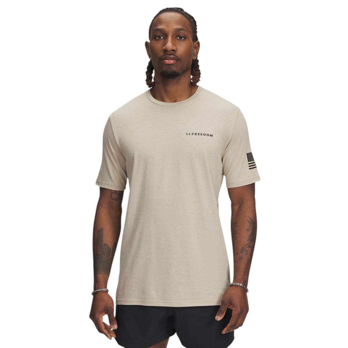 Under-Armour-Freedom-Banner-T-Shirt---Men-s-Desert-Sand---Black