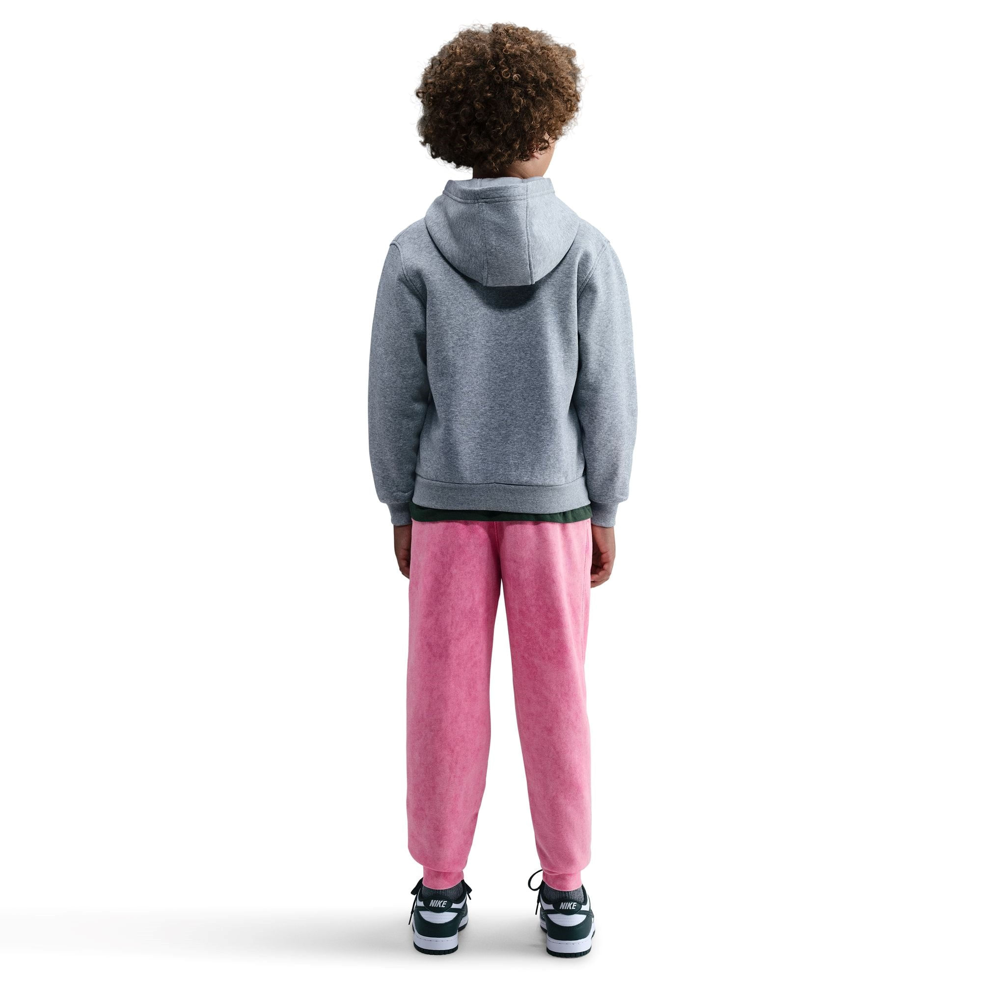 Nike-NSW-Wash-Club-Fleece-Jogger---Youth-Pinksicle---White