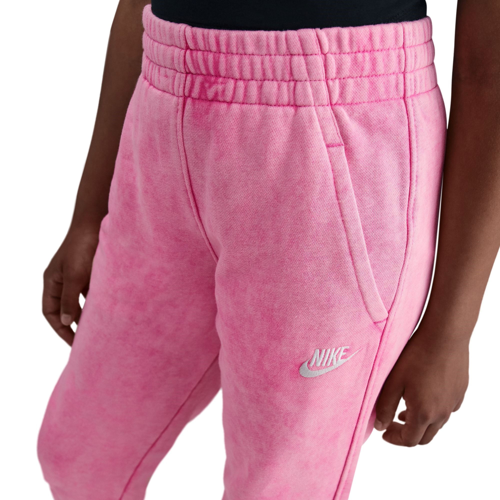 Nike-NSW-Wash-Club-Fleece-Jogger---Youth-Pinksicle---White