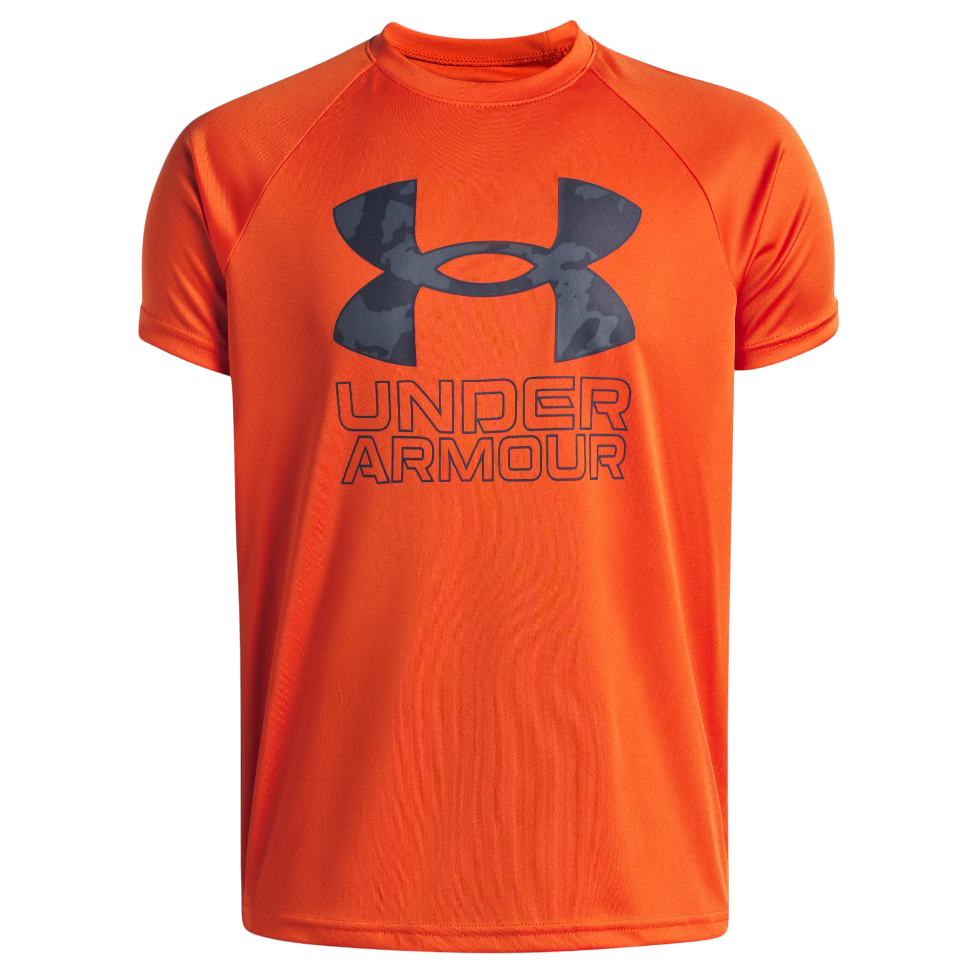 Under-Armour-Tech-Hybrid-Print-Short-Sleeve---Boys--Orange-Base