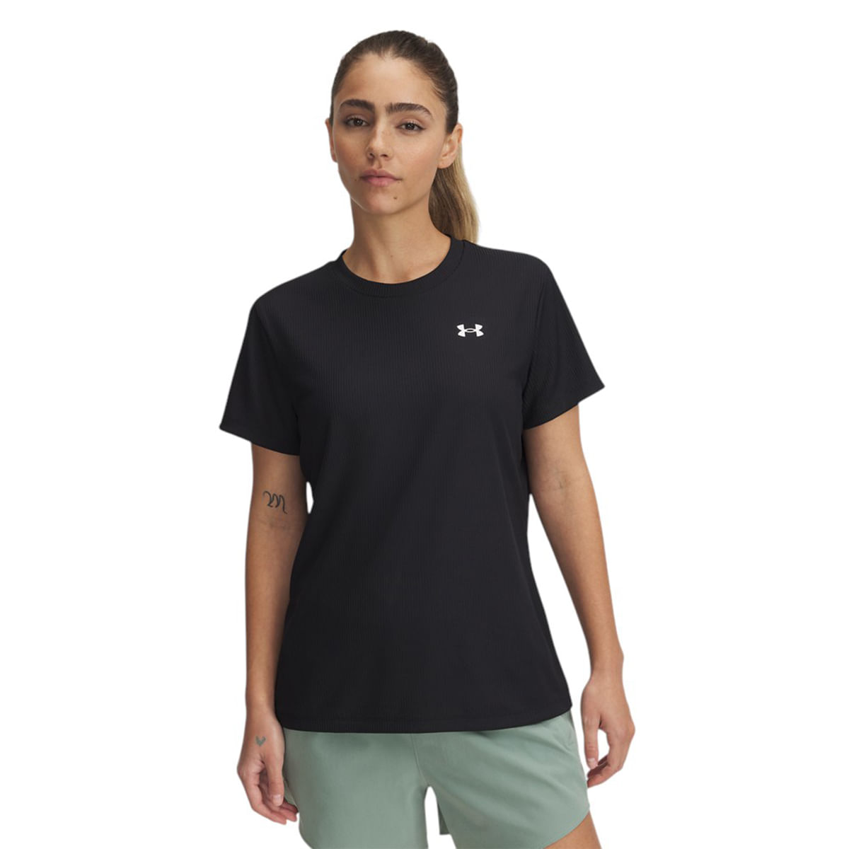 Under-Armour-UA-Tech-Rib-Short-Sleeve-Tee---Women-s-Black---White