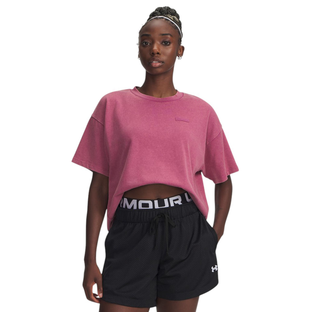 Under-Armour-UA-Boxy-Wash-Heavyweight-T-Shirt---Women-s-Fuchsia-Dusk---Black