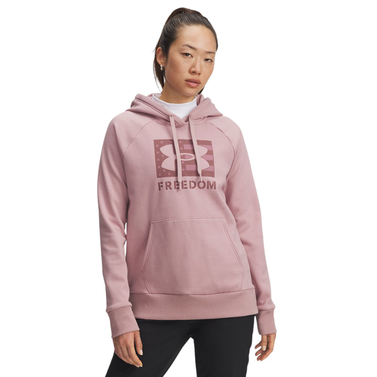 Under-Armour-UA-Freedom-Rival-Hoodie---Women-s-Tourmaline-Pink---Maroon-Mist