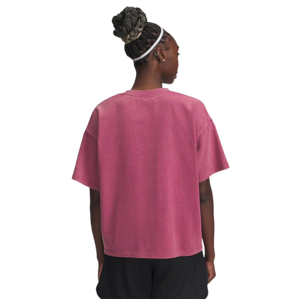 Under-Armour-UA-Boxy-Wash-Heavyweight-T-Shirt---Women-s-Fuchsia-Dusk---Black