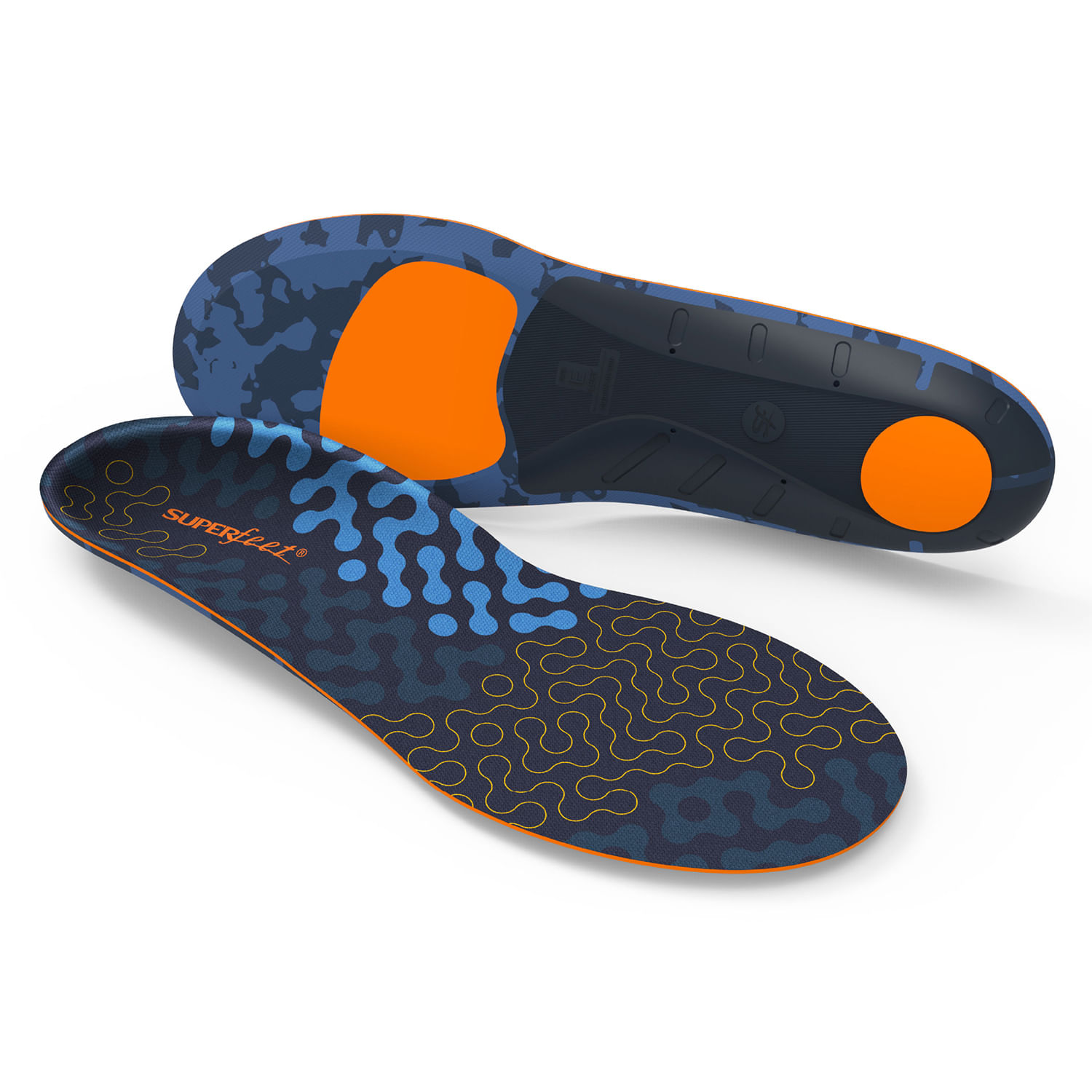 Superfeet-Run-Cushion-Medium-Arch-Insole-Navy---Orange