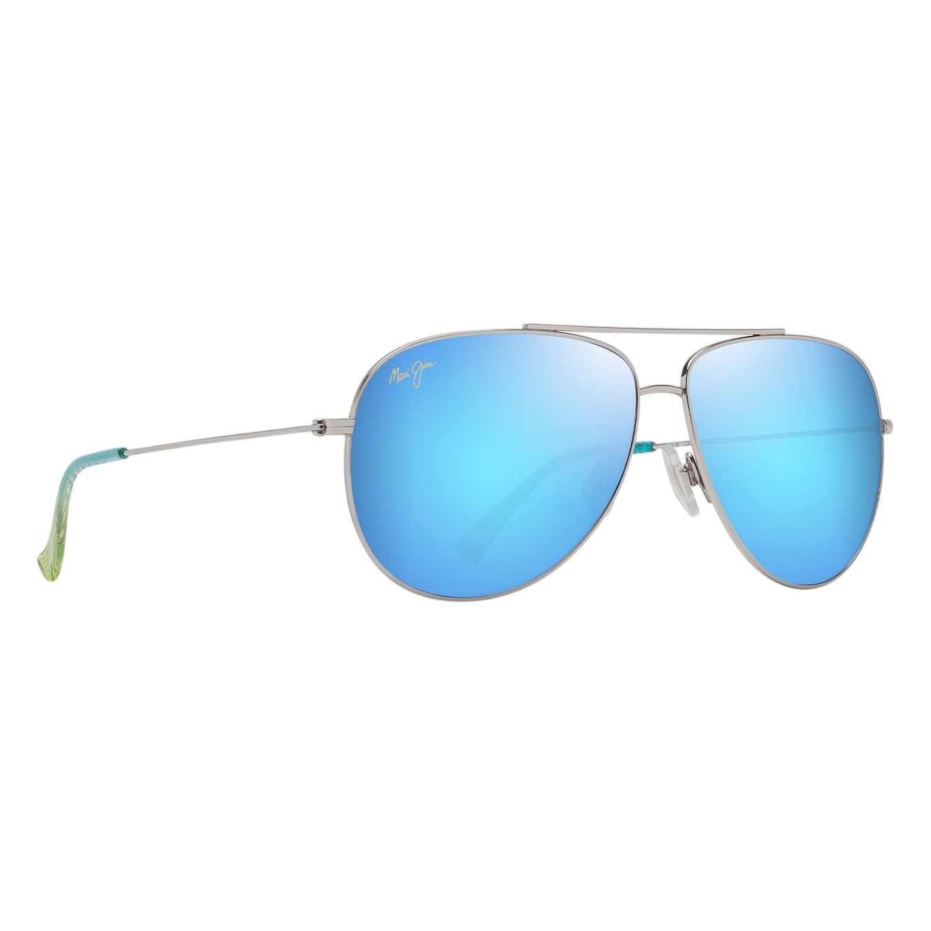 Maui-Jim-Hau-oli-XL-Sunglasses-Shiny-Silver-with-Blue-and-Green---Blue-Hawaii