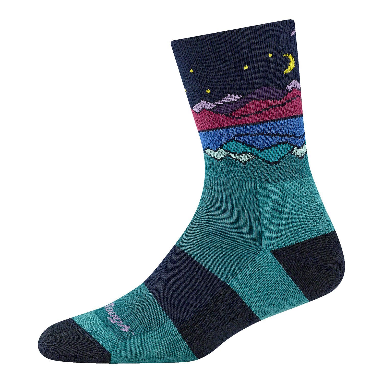 Darn-Tough-Mirror-Lake-Coolmax-Micro-Crew-Midweight-With-Cushion-Sock---Women-s-Teal
