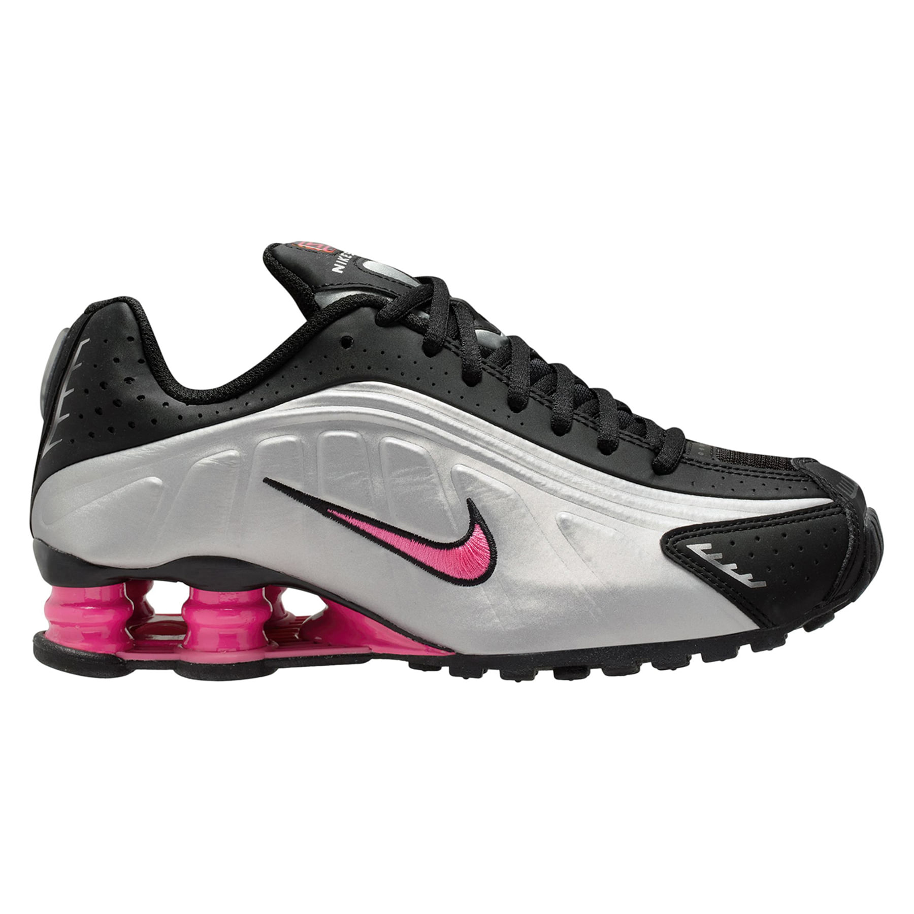 Nike-Shox-R4-Shoe---Kids--Black---Metallic-Silver---Pinksicle