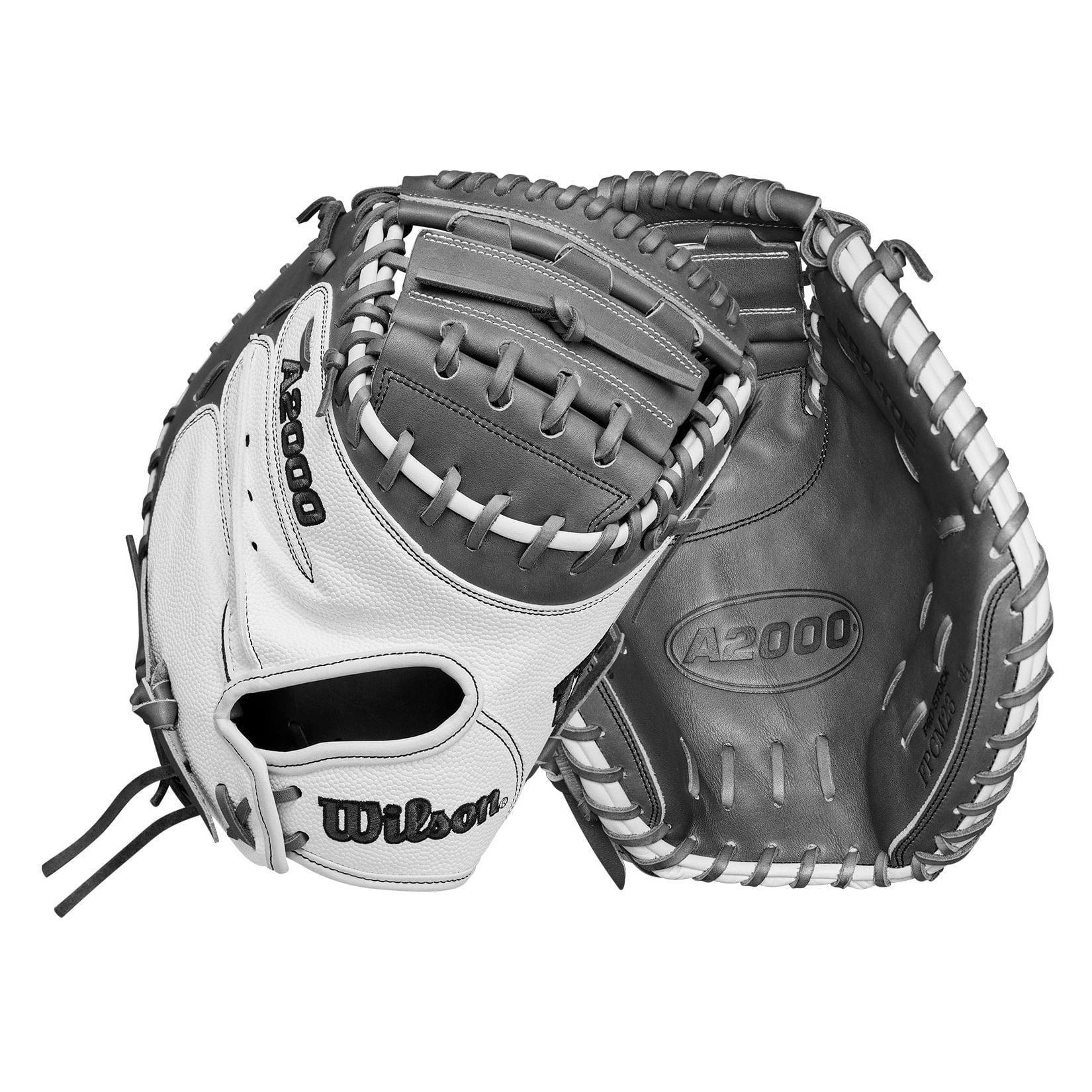 Wilson-A2000-FPCM23-Fastpitch-Softball-Catcher-Mitt-Grey---White