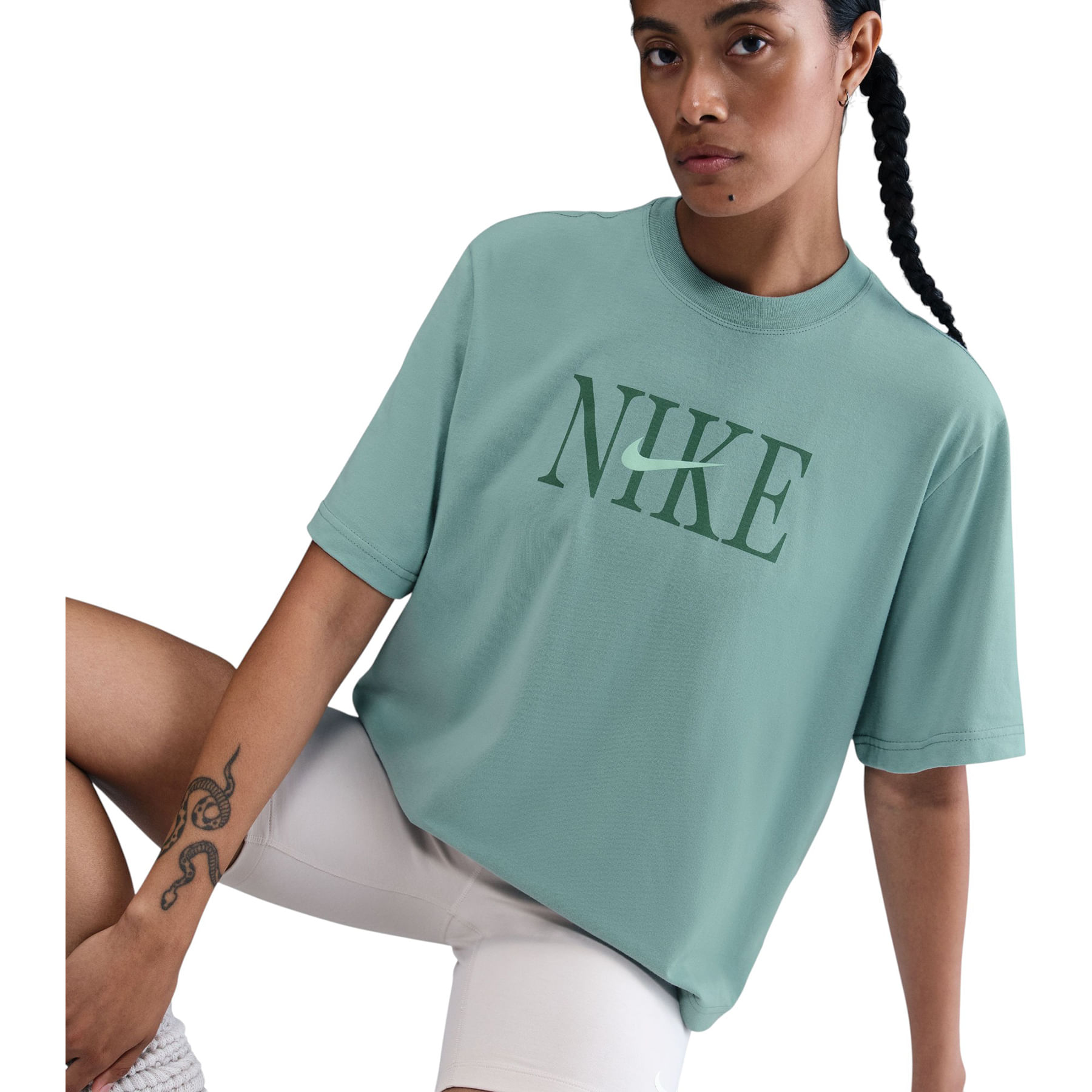 Nike-NSW-Essential-Short-Sleeve-Elevate-Boxy-Tee---Women-s-Cannon---Mint-Foam