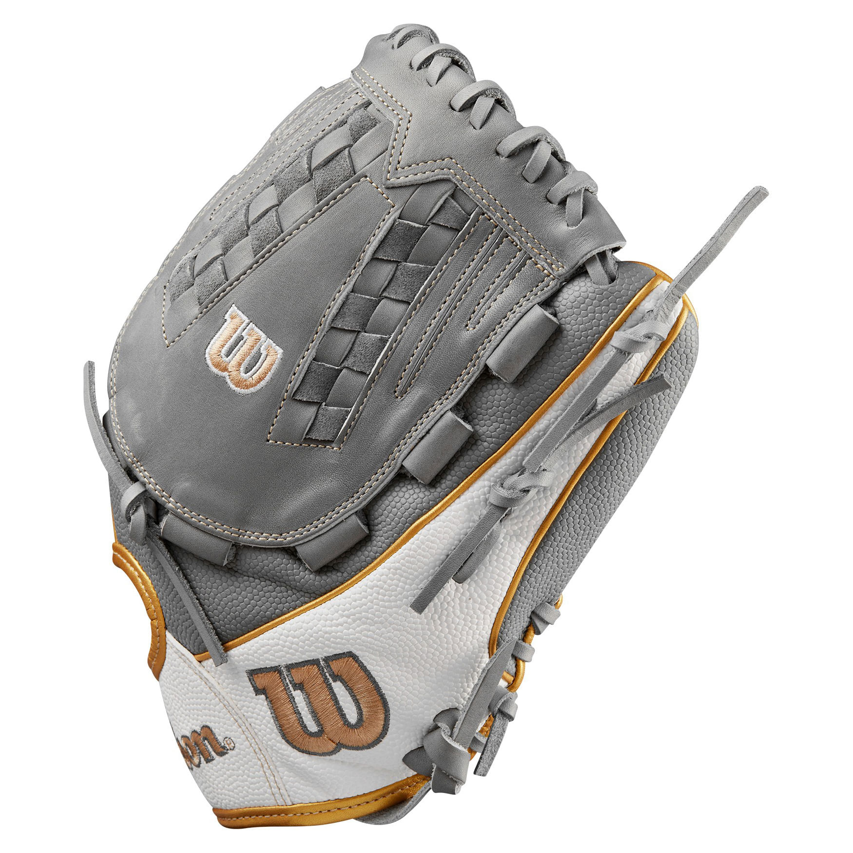 Wilson-A2000-Classic-V125-Fastpitch-Softball-Glove-Grey---Grey---White---Metallic-Gold