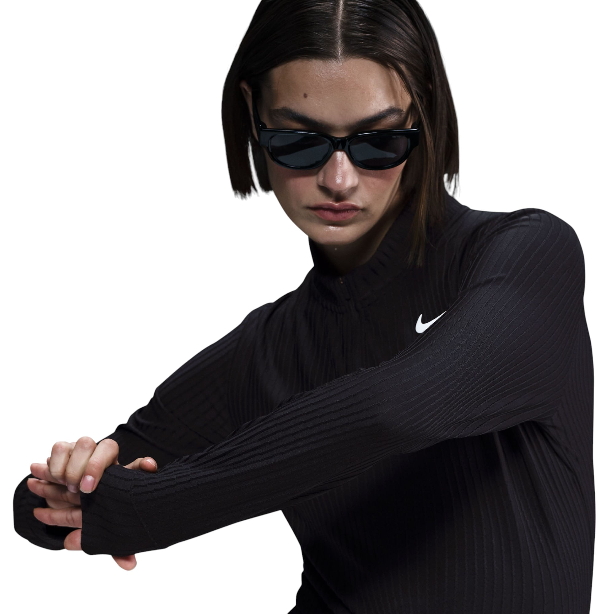 Nike-Tour-Dri-FIT-ADV-Half-Zip-Golf-Hoodie---Women-s-Black---White