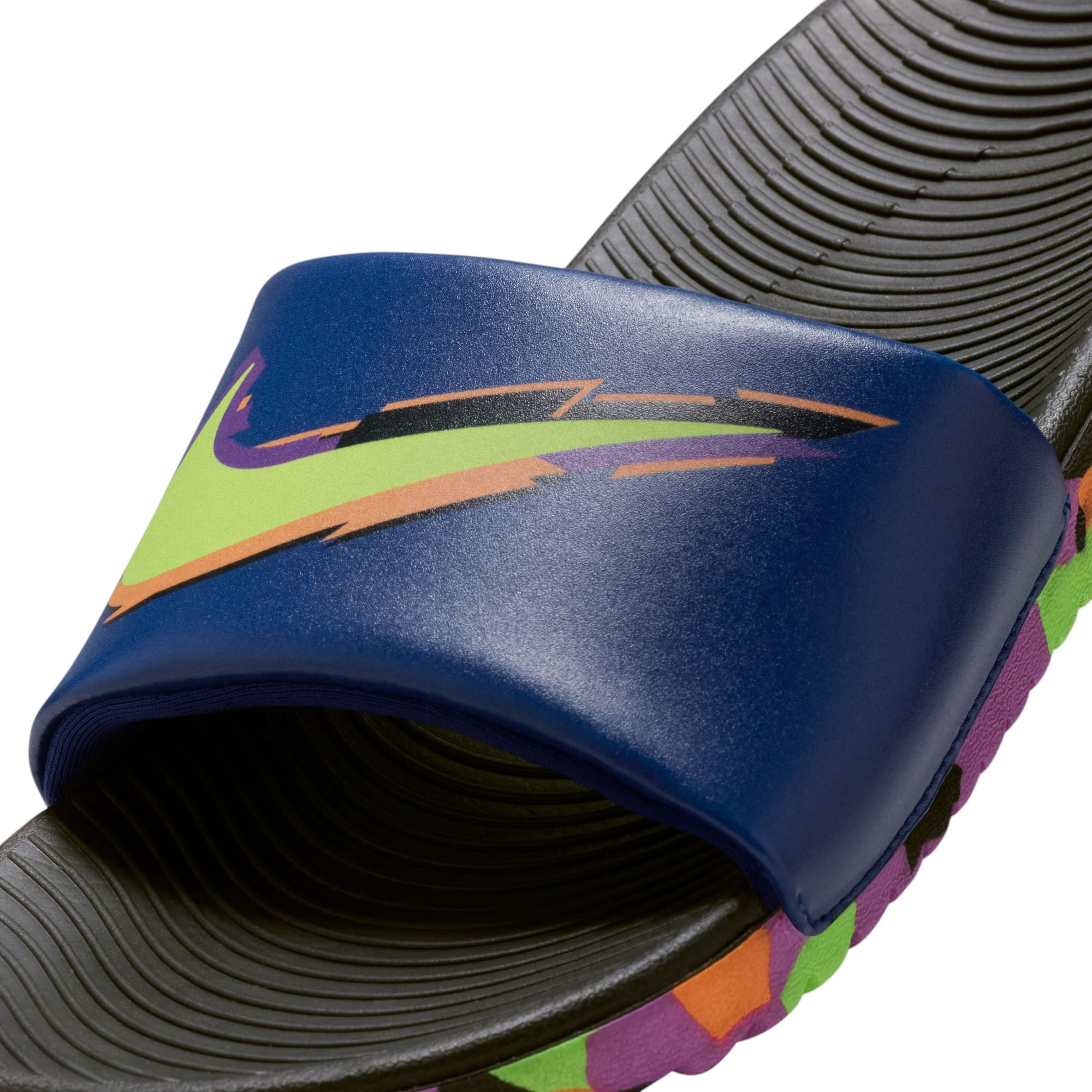 Nike-Kawa-SE-Athletic-Slide---Kids--Black---Green-Strike---Blue-Void---Marakesh