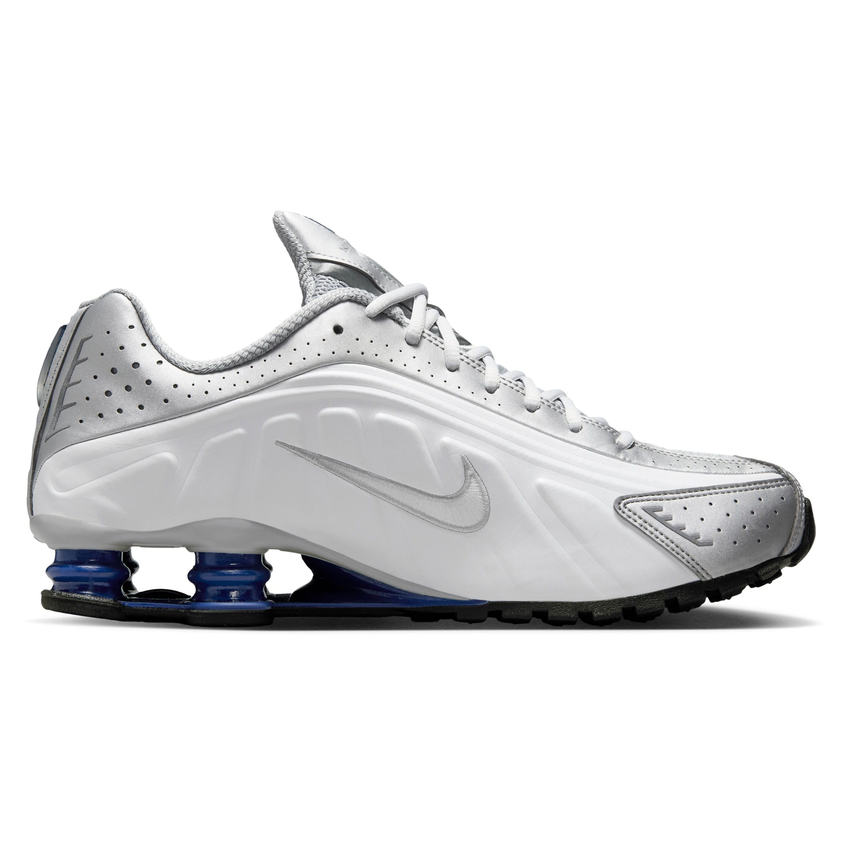 Nike-Shox-R4-Shoe---Men-s-White---White---Metallic-Silver