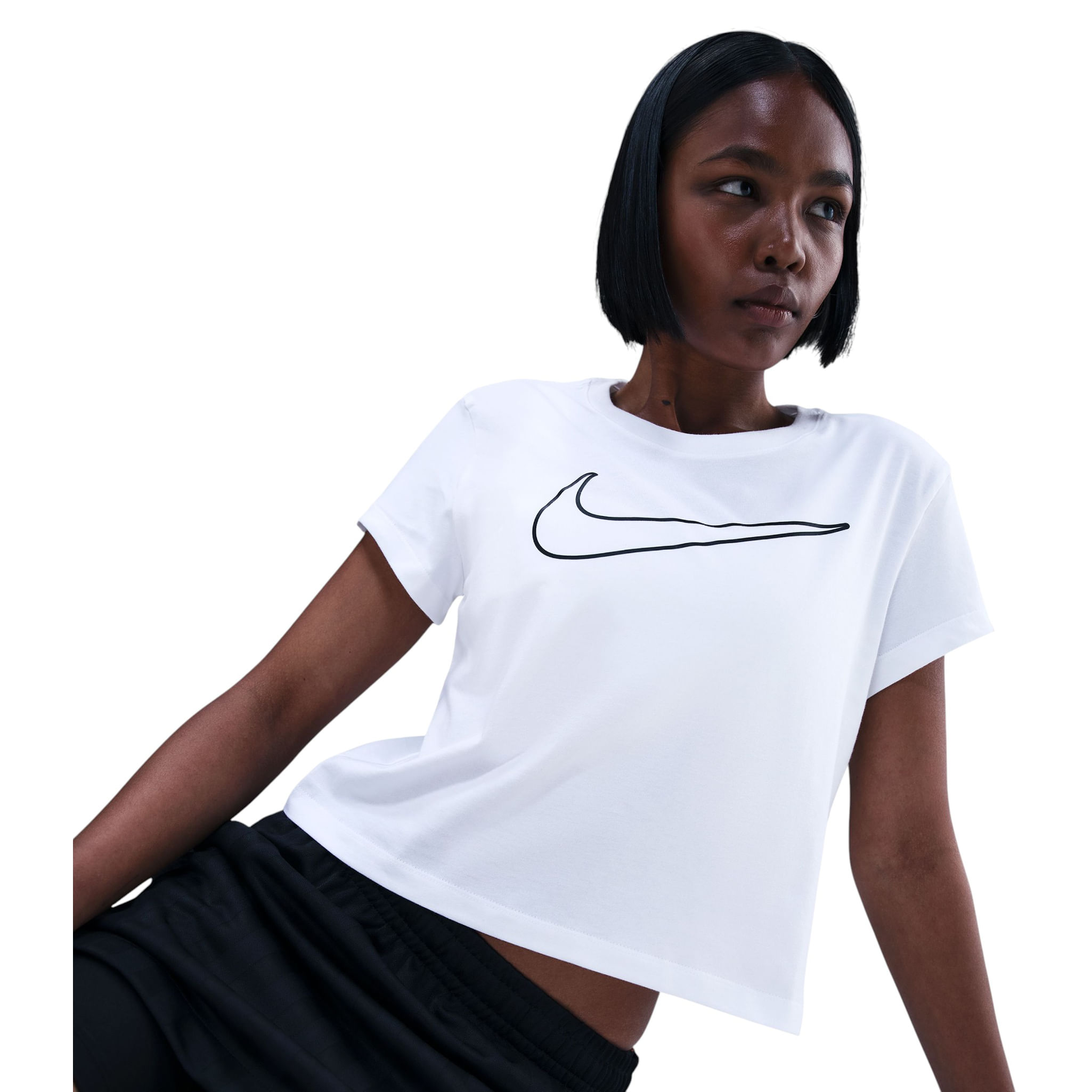 Nike-Sportswear-Club-Graphic-T-Shirt---Women-s-White---Black