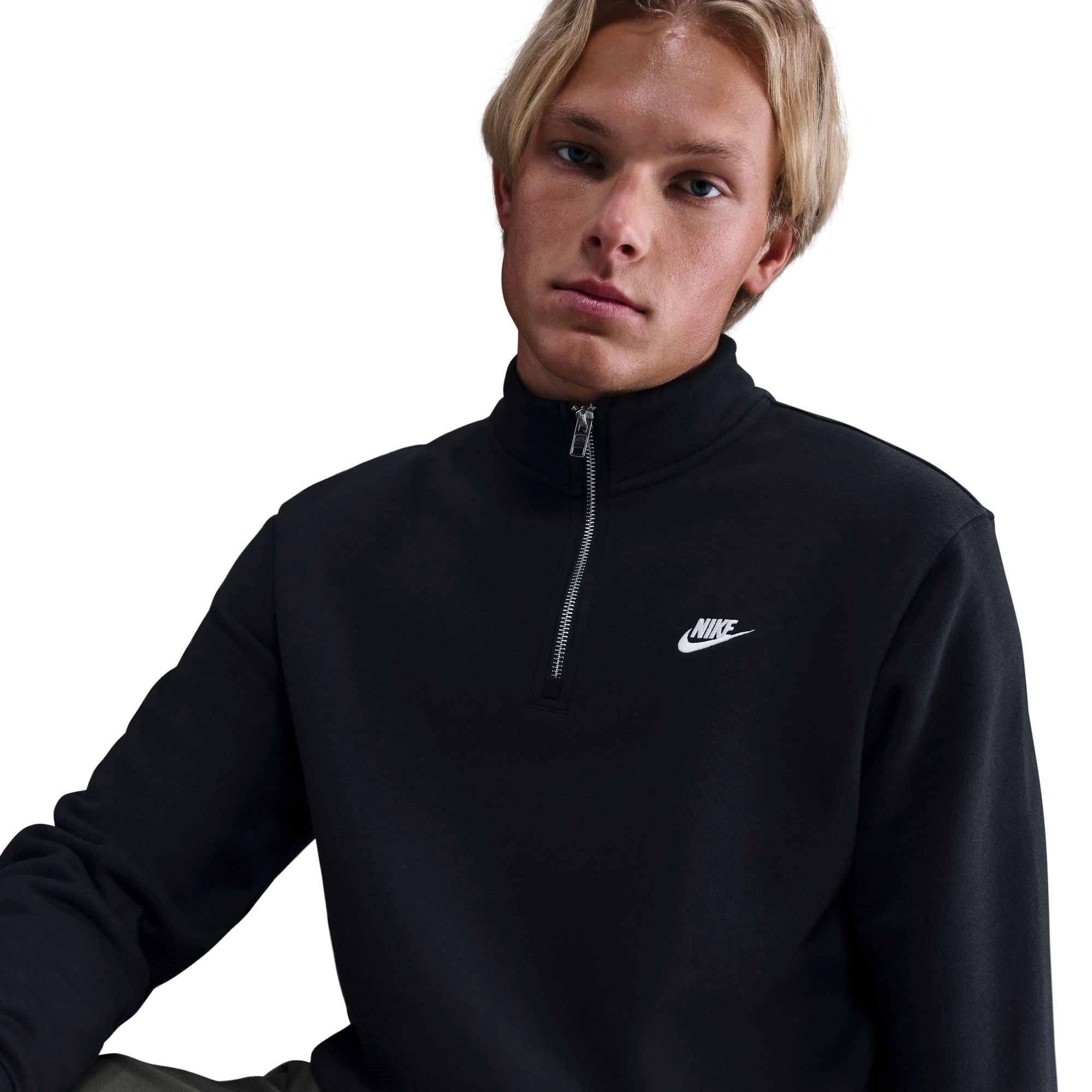 Nike-Club-Basketball-Half-Zip-Top---Men-s-Black---Black---White