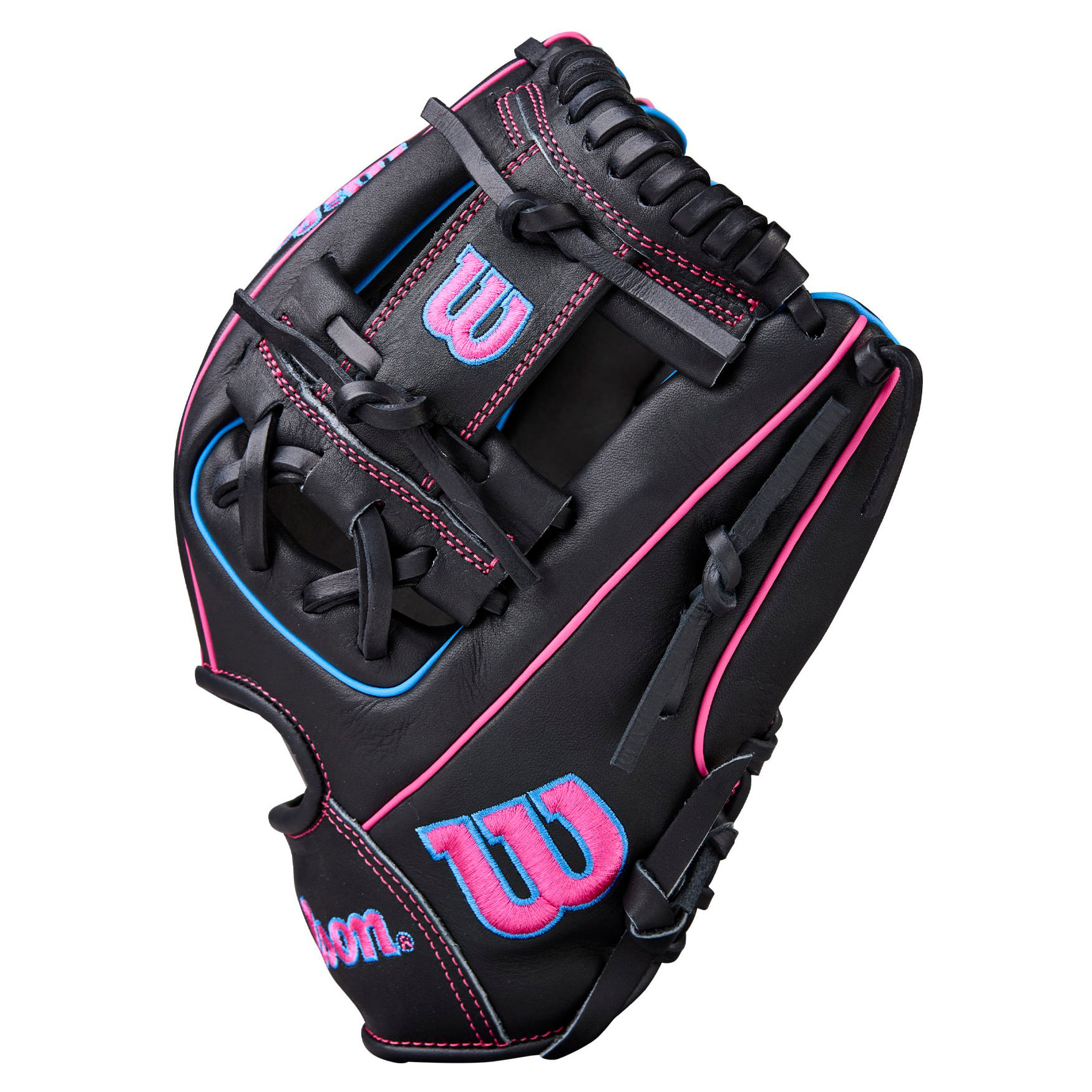 Wilson-A1000-DP15-Baseball-Glove-Black---Flamingo-Pink