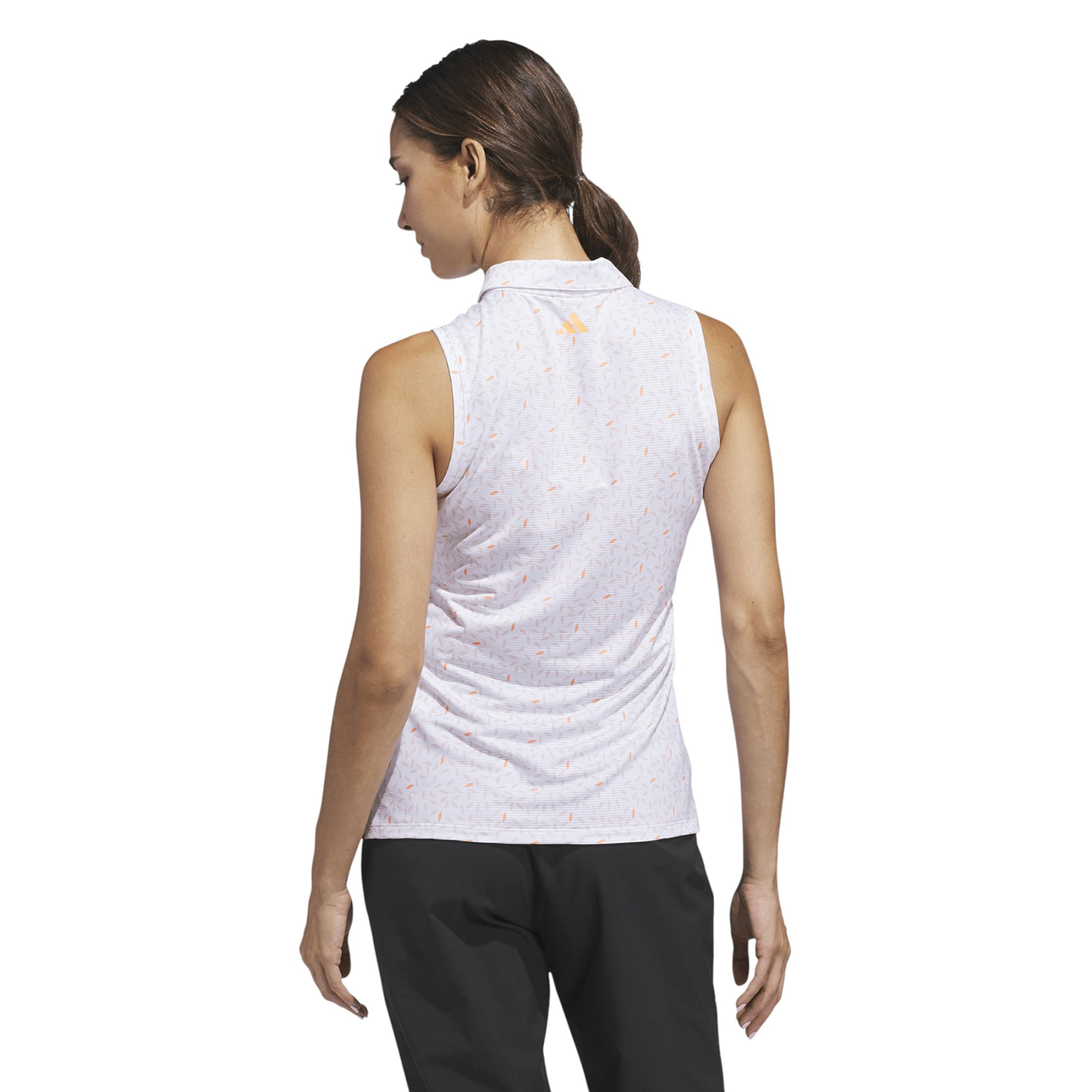 adidas Ultimate365 Printed Ottoman Climacool Sleeveless Polo Shirt  - Women's - White L