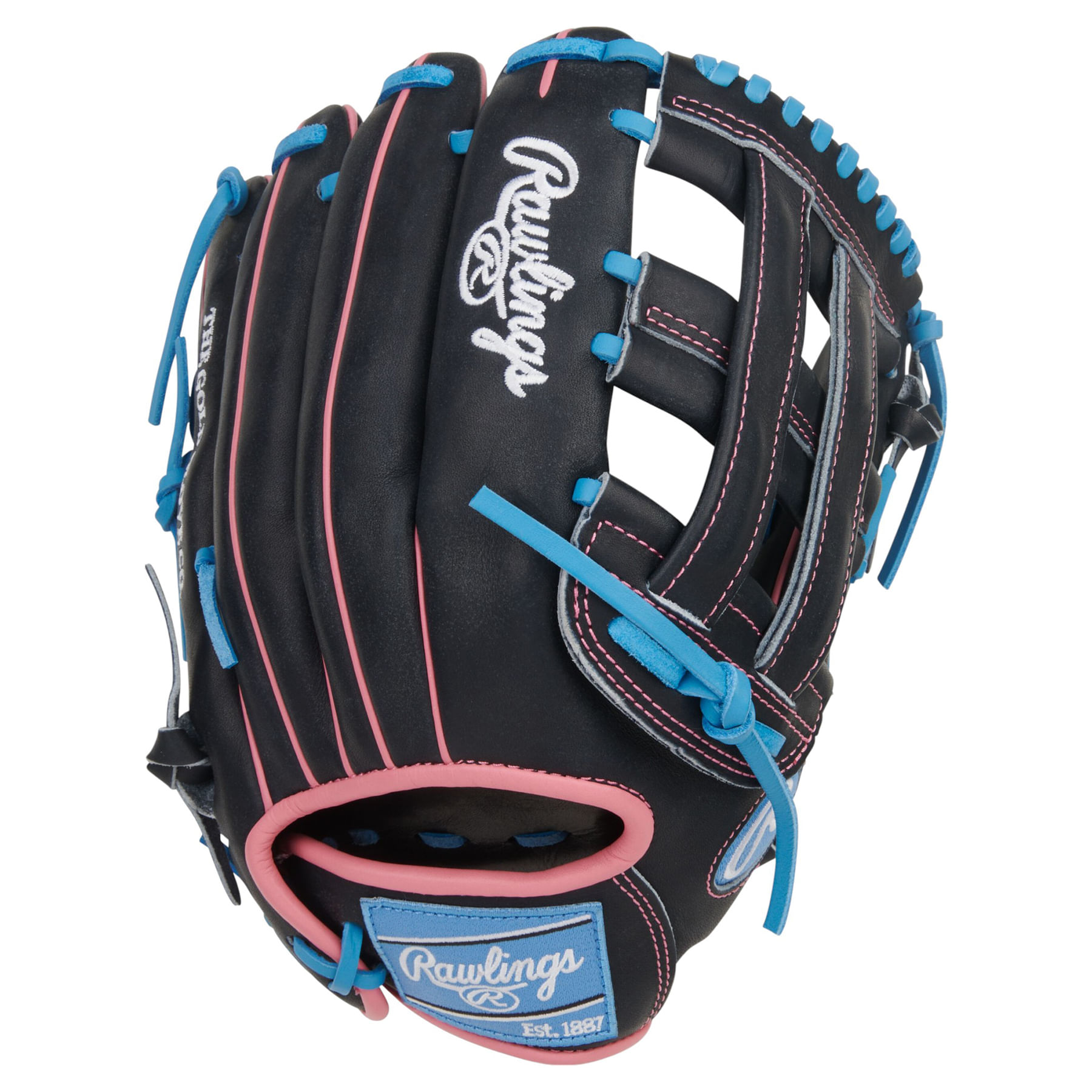Rawlings-Heart-of-The-Hide-ContoUR-Fit-12.5--Baseball-Glove--Black---Columbia-Blue---Pink