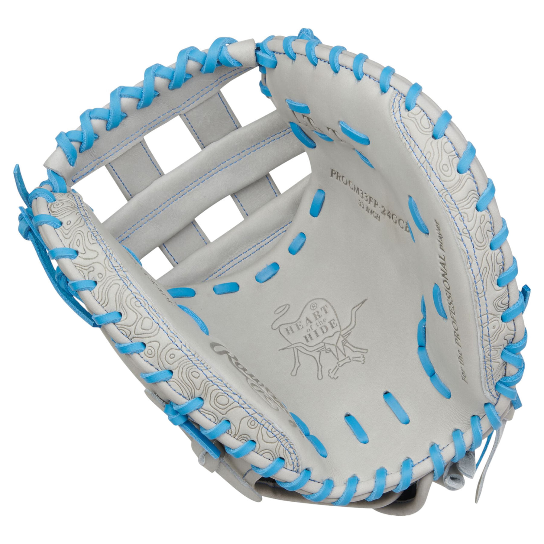 Rawlings-Heart-of-The-Hide-33--Fastpitch-Softball-Catcher-Mitt-Gray---Columbia-Blue