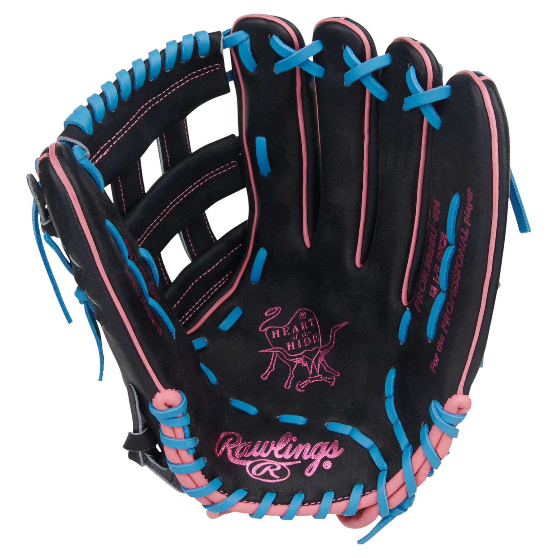 Rawlings-Heart-of-The-Hide-ContoUR-Fit-12.5--Baseball-Glove--Black---Columbia-Blue---Pink