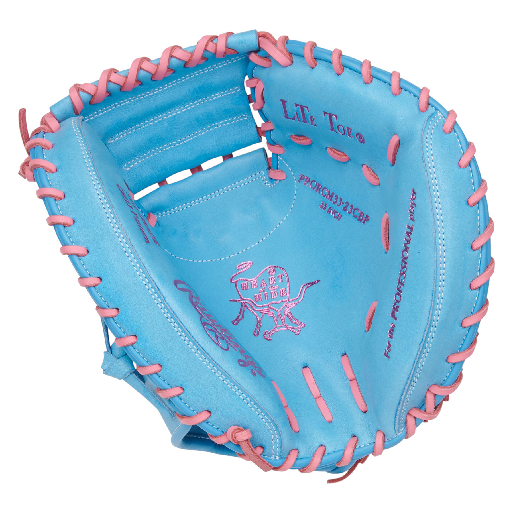 Rawlings-Heart-of-The-Hide-33--Baseball-Catcher-Mitt-Columbia-Blue---Pink