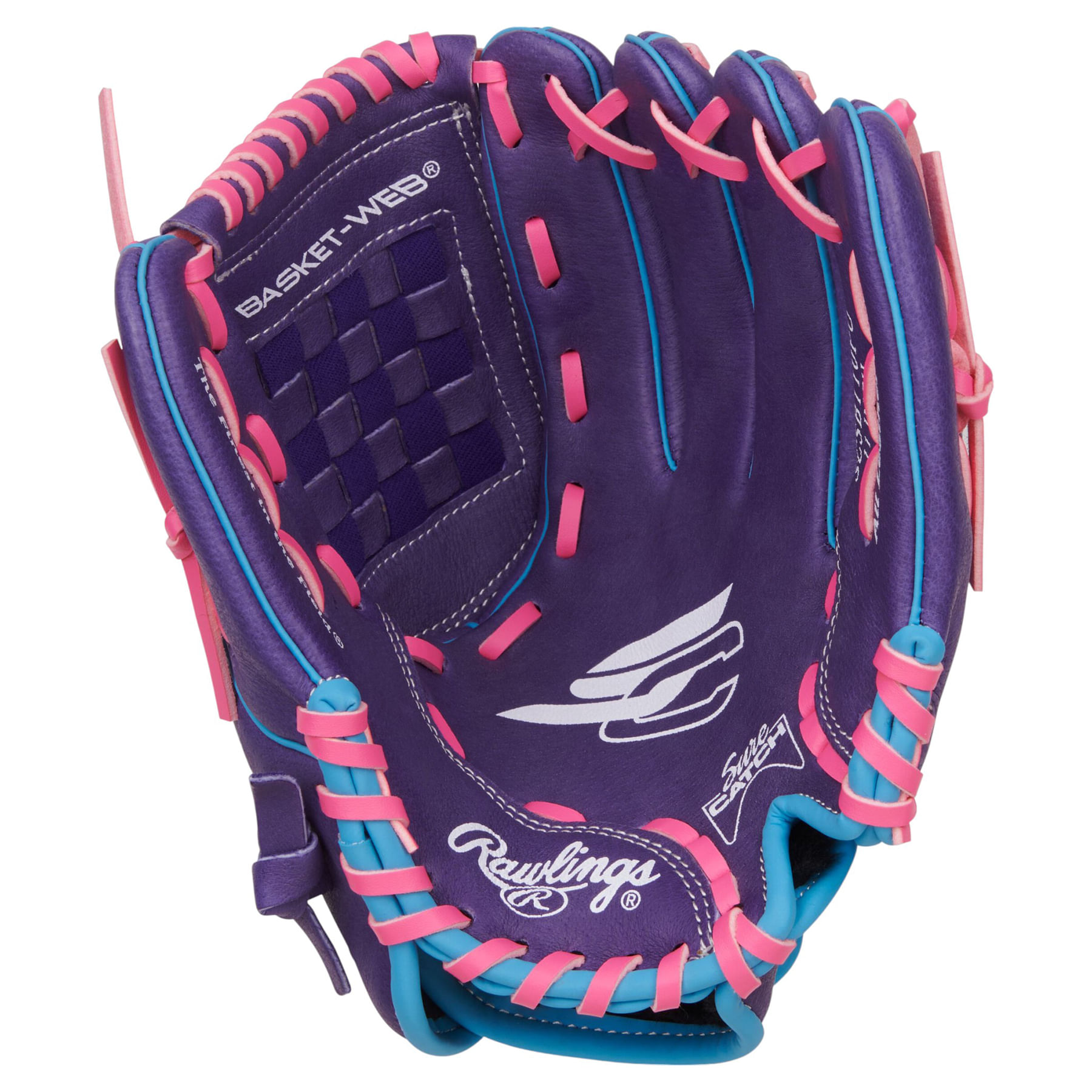Rawlings-Sure-Catch-11--Softball-Glove---Kids--Purple---Columbia-Blue---Pink