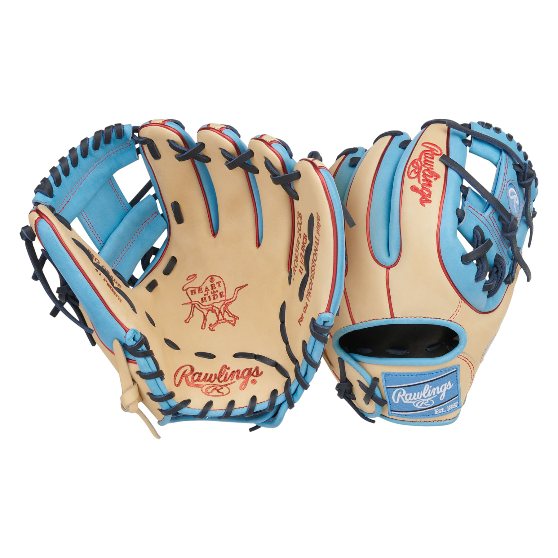 Rawlings-Heart-of-The-Hide-11.5--Infield-Baseball-Glove-Camel---Columbia-Blue