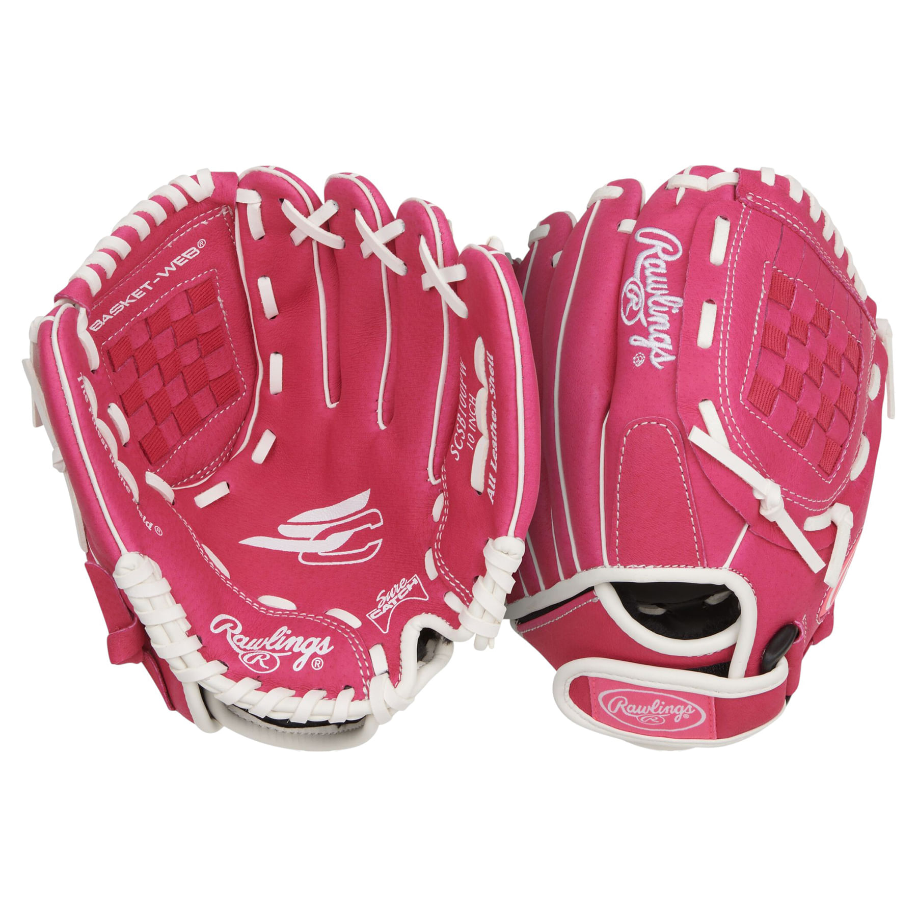 Rawlings-Sure-Catch-10--Softball-Glove---Kids--Pink---White