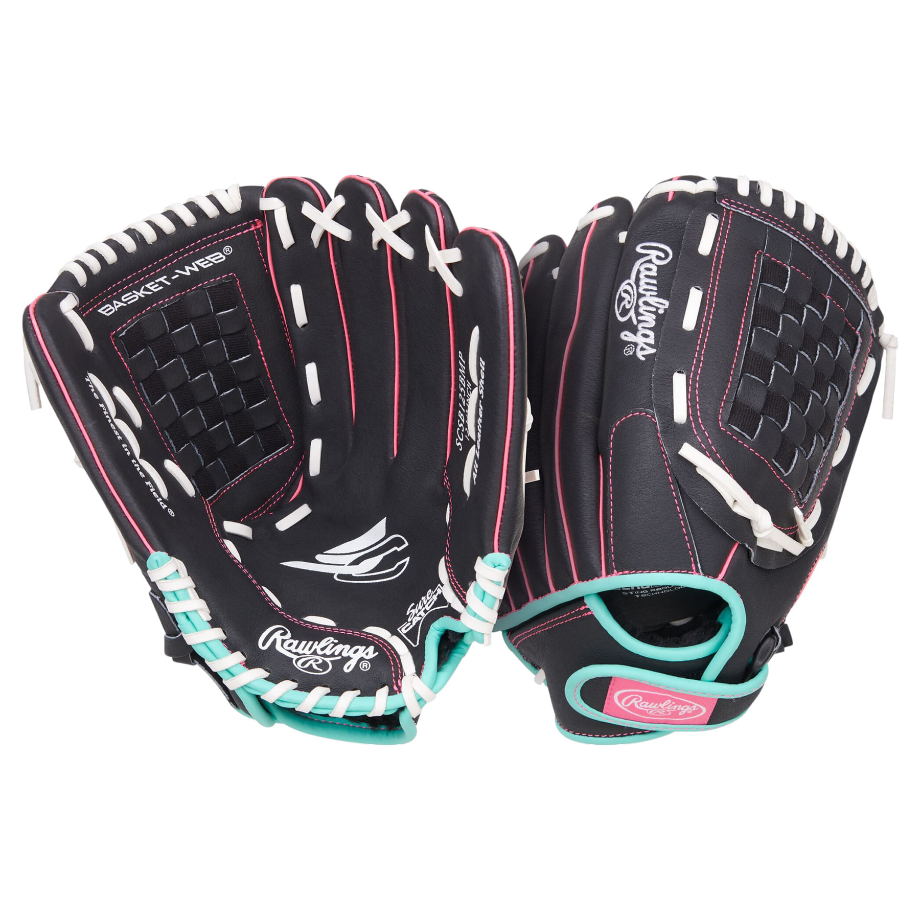 Rawlings-Sure-Catch-12.5--Softball-Glove---Kids--Black---Mint---Pink
