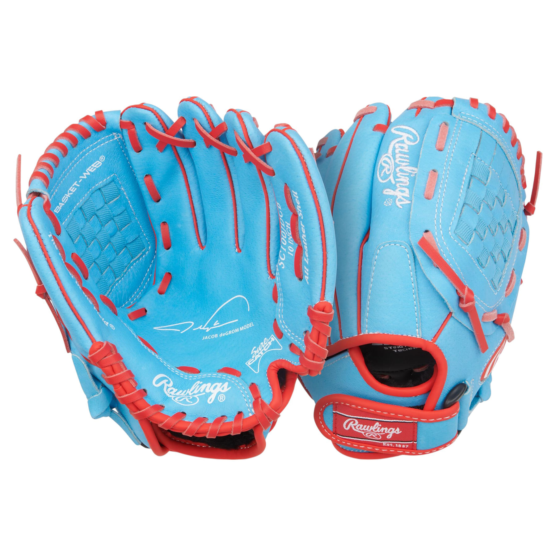Rawlings-Sure-Catch-Jacob-DeGrom-10--Baseball-Glove-Columbia-Blue---Scarlet