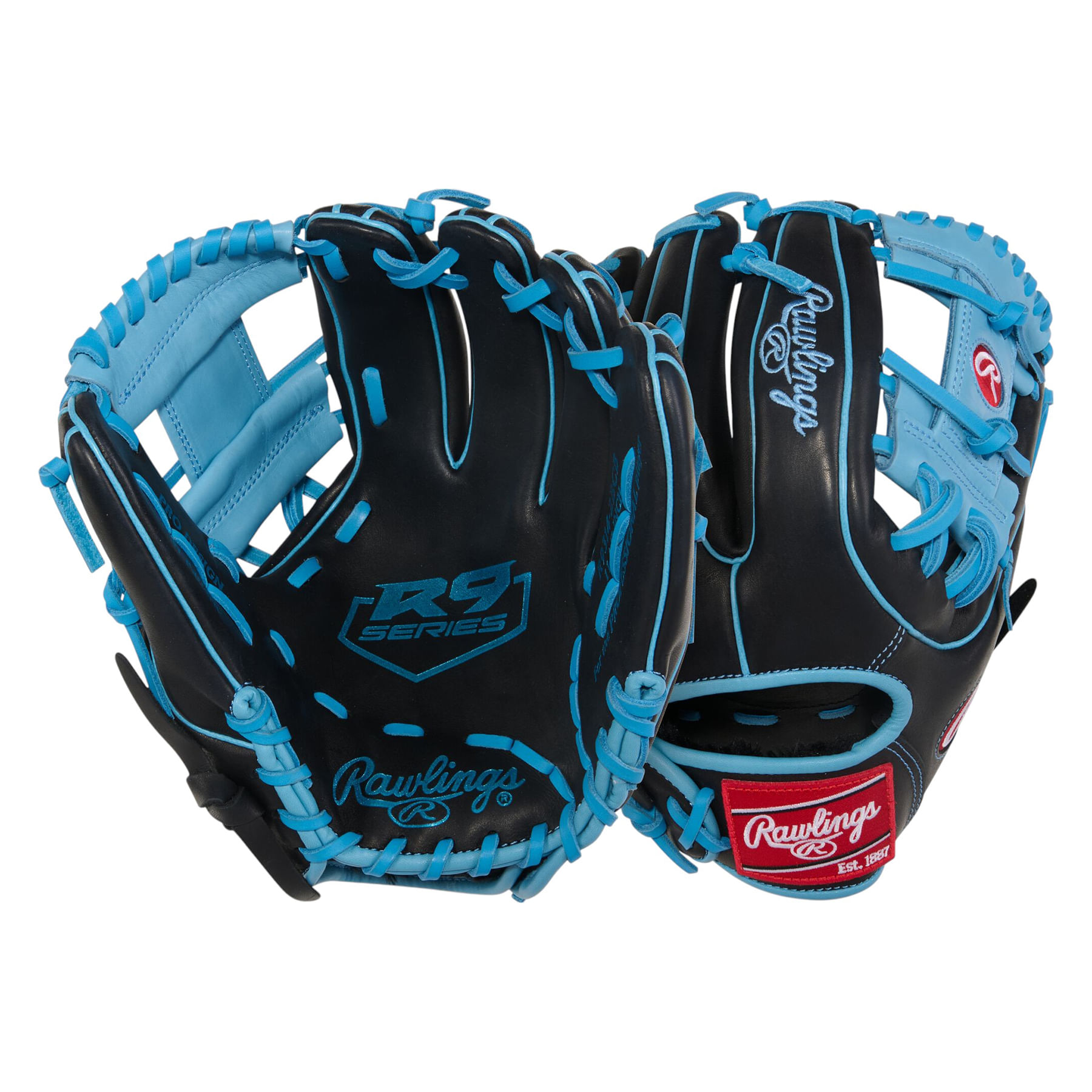 Rawlings-R9-Series-11.5--Infield-Baseball-Glove--Black---Columbia-Blue