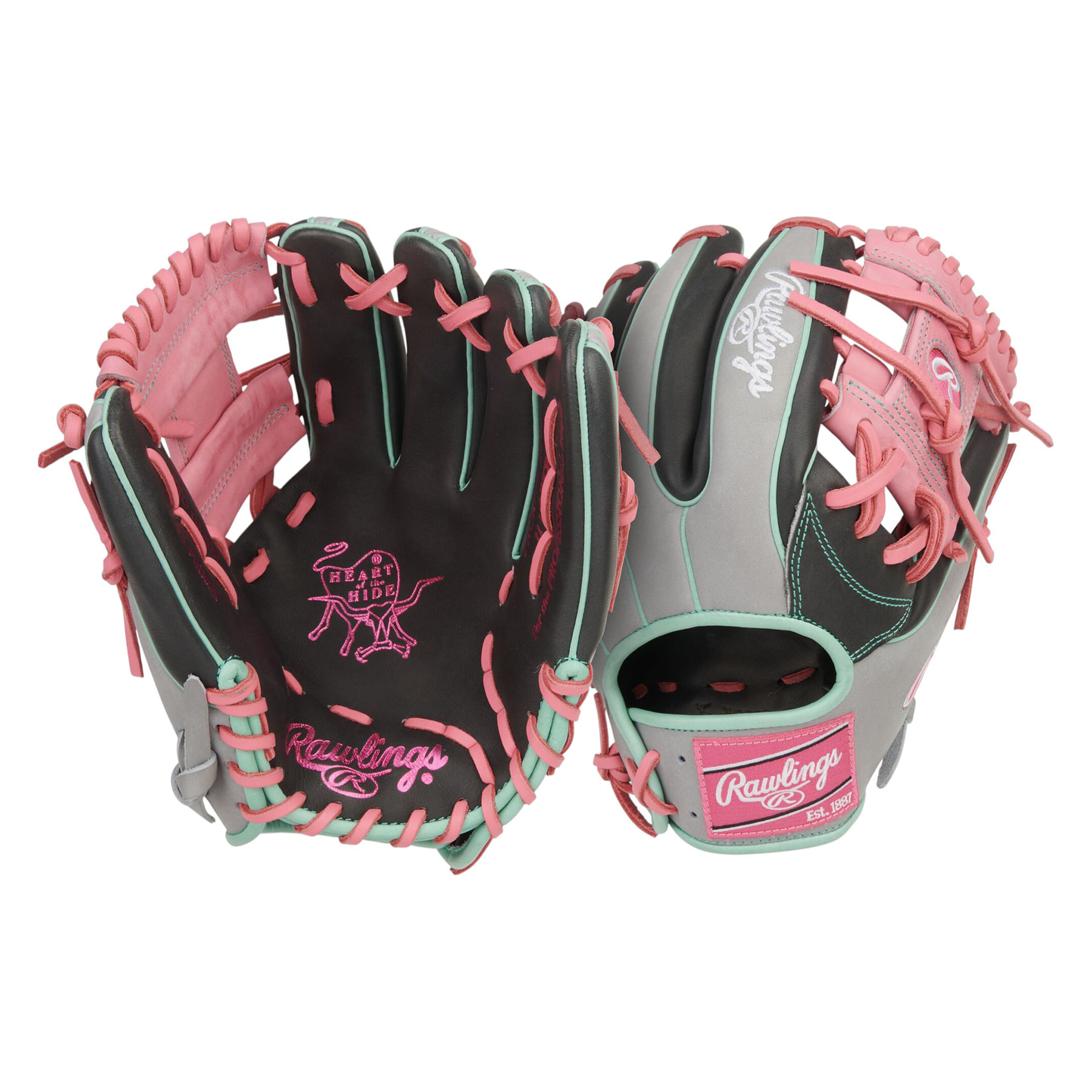 Rawlings-Heart-of-The-Hide-11.5--Infield-Baseball-Glove--Dark-Shadow---Gray---Pink