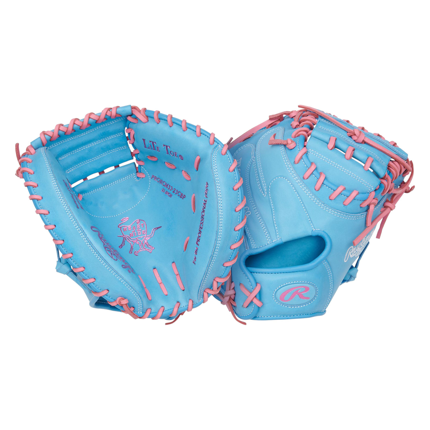 Rawlings-Heart-of-The-Hide-33--Baseball-Catcher-Mitt-Columbia-Blue---Pink